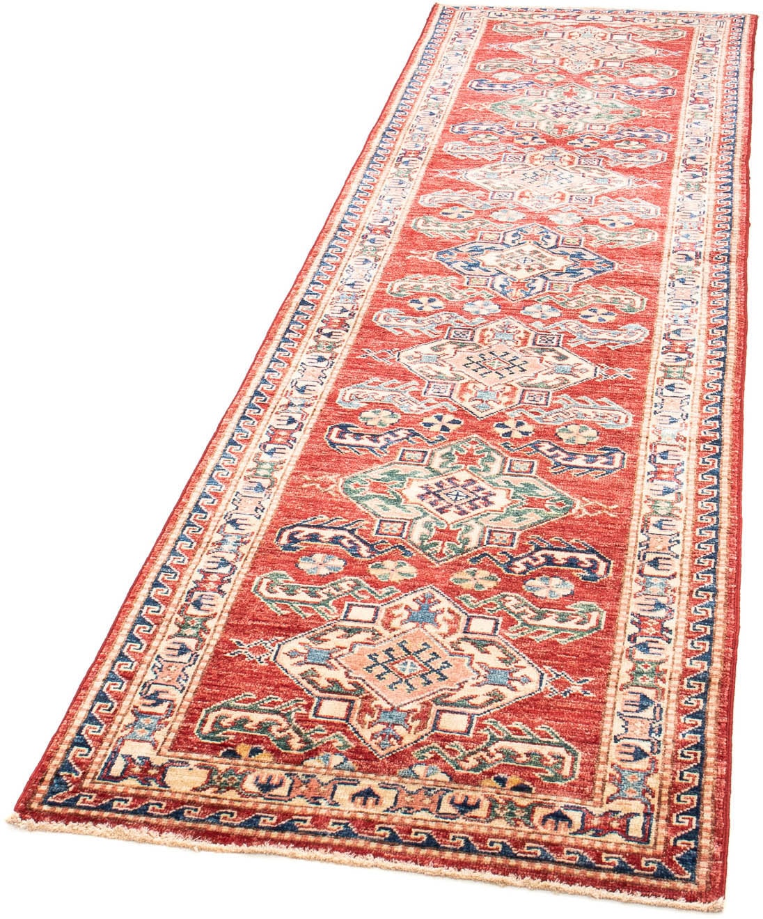 morgenland Orientteppich "Ziegler - Kazak - 242 x 70 cm - rot", rechteckig, 6 mm Höhe, Wohnzimmer, Handgeknüpft, Einzels