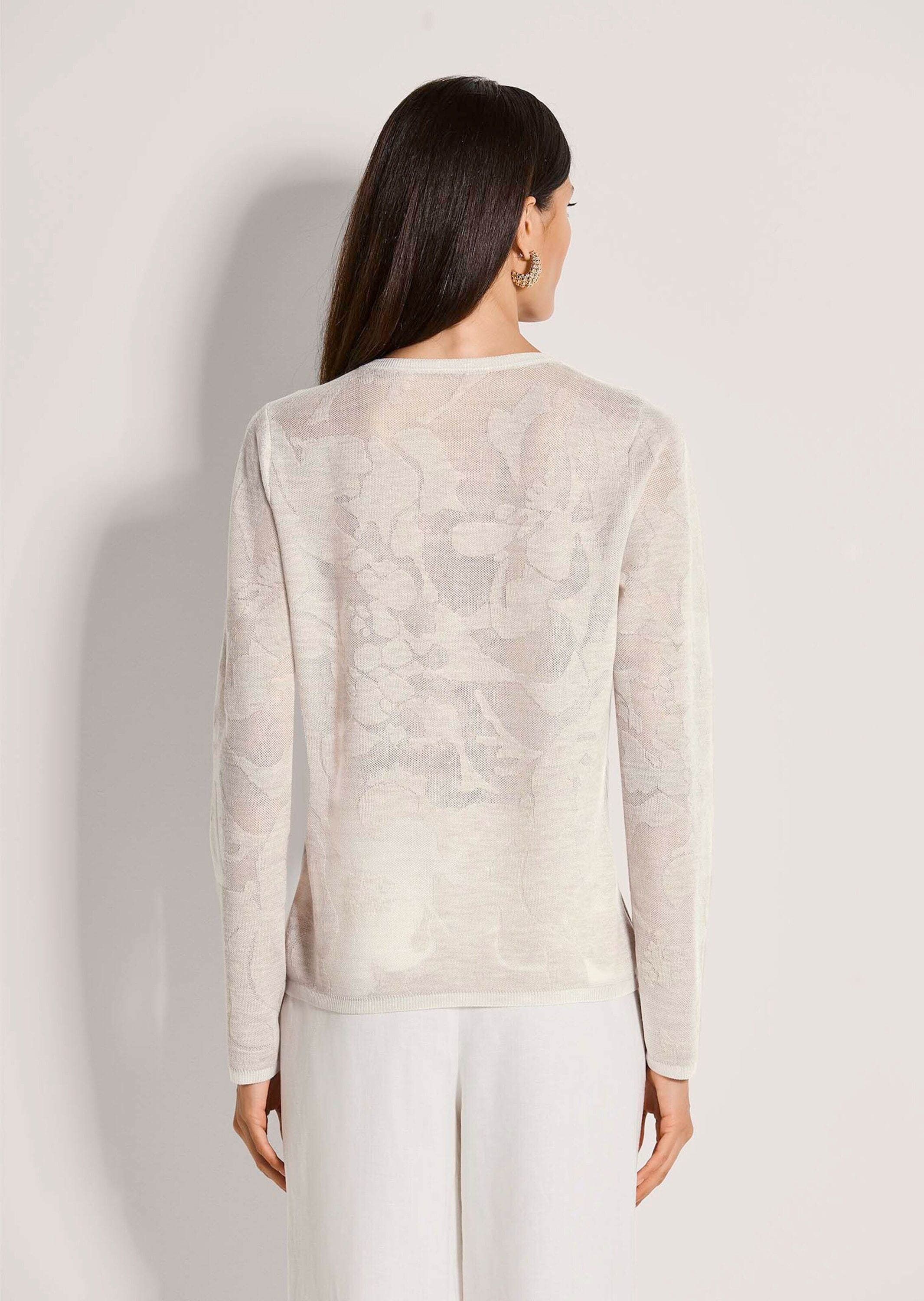 MADELEINE Strickjacke »Strickjacke Elegante Sommerjacke mit Rundhals, Feinstrick« Toniges Blumendesign