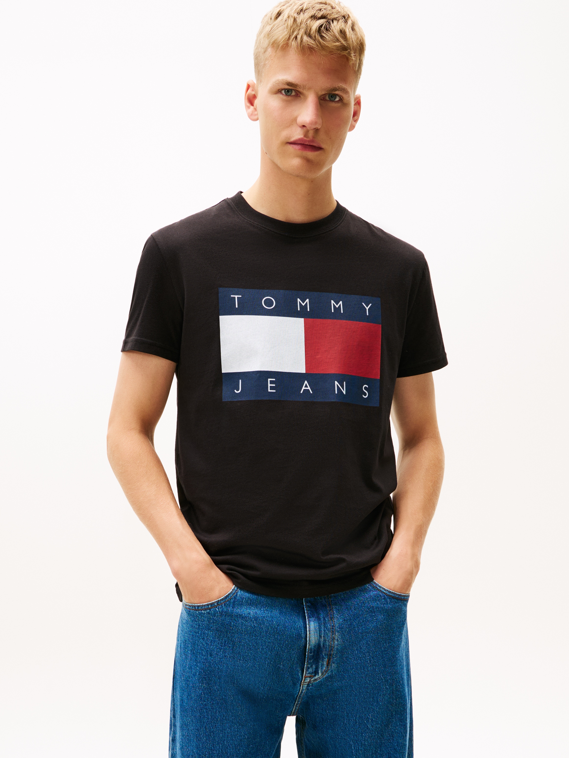 Tommy Jeans T-Shirt Rundhalsausschnitt, Regular Fit, Logo-Druck günstig online kaufen