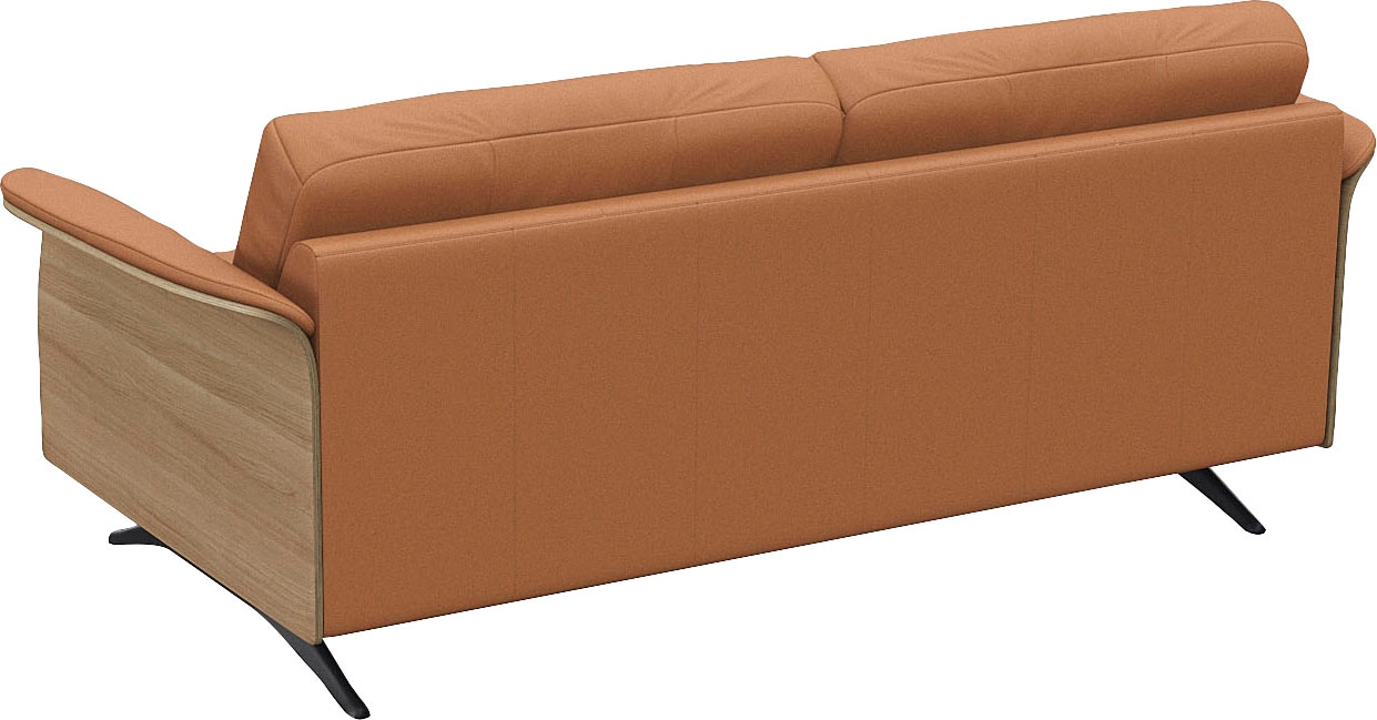 FLEXLUX 2,5-Sitzer »Glow Sofa, Couch, Premium-Sitzkomfort: Kaltschaum & Federkern«, Armlehnenblende in geölter Eiche, Fuß schwarz