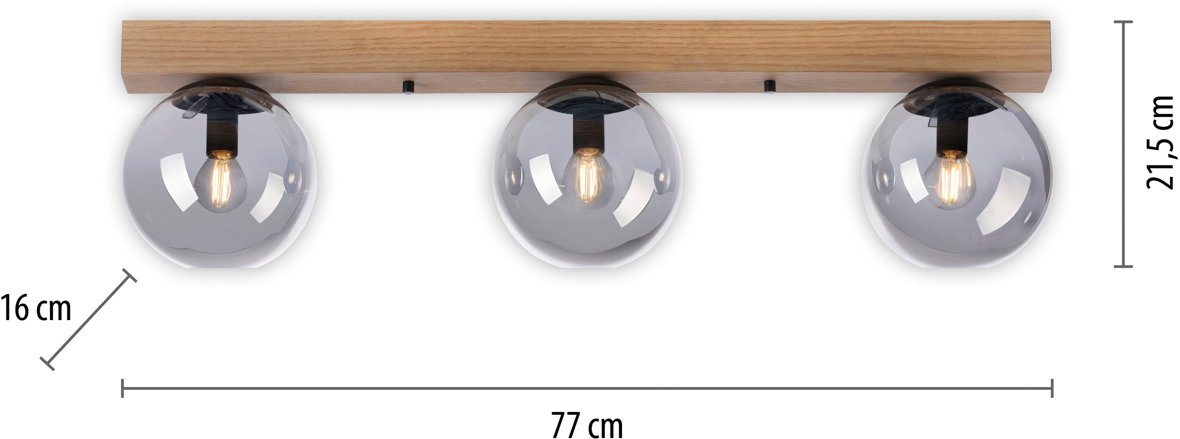 JUST LIGHT Deckenleuchte »GREEN WIDO«, 3 flammig, Leuchtmittel E14 | ohne Leuchtmittel