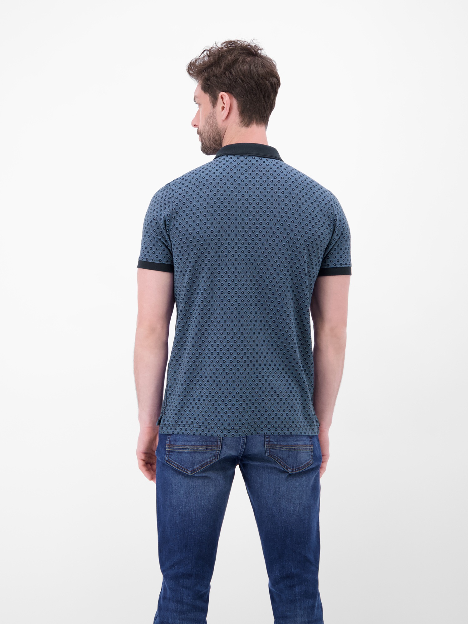 LERROS Poloshirt "Poloshirt in 2-Tone-Optik und All-over-Print" günstig online kaufen