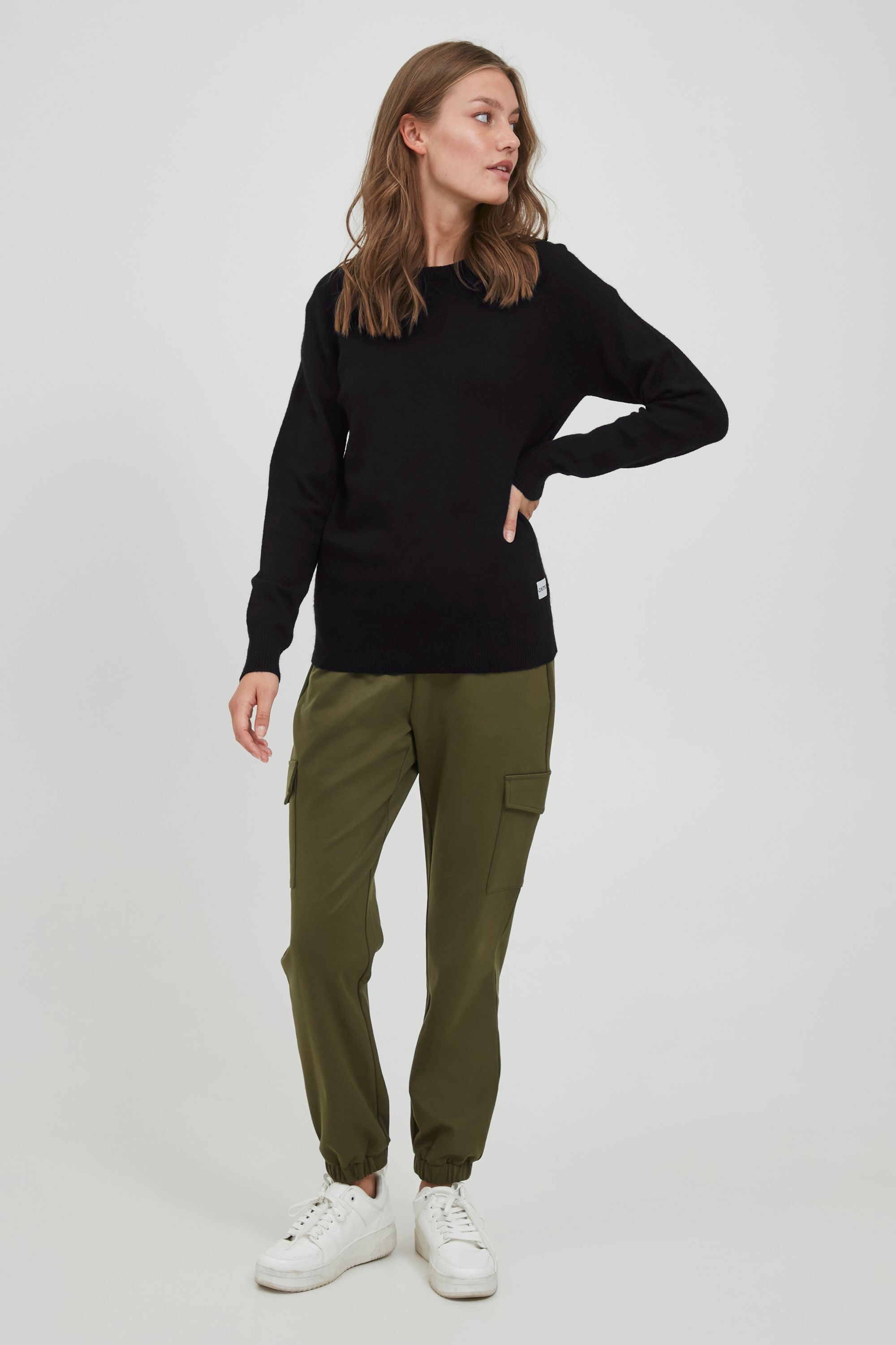 Strickfleece-Pullover OXMO "Strickpullover OXMaria", Damen, Gr. M, schwarz, Obermaterial: 50% Viskose CV. 27% Polyester PES. 23% Nylon NY., Pullover 2