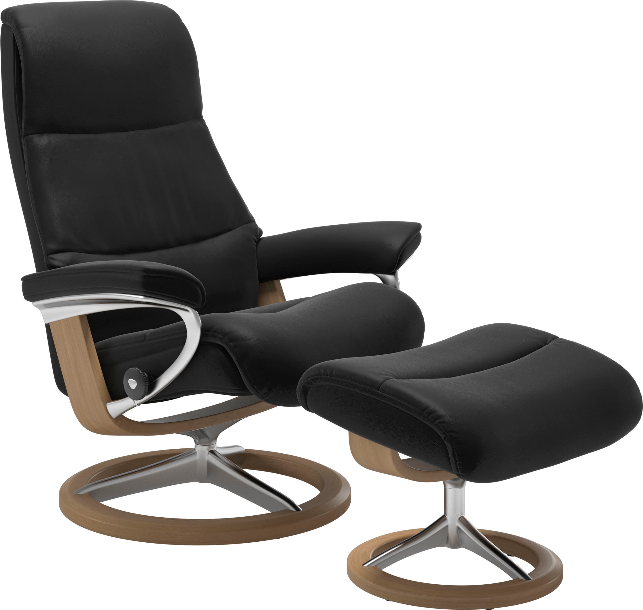 Relaxsessel STRESSLESS "View", schwarz (schwarz paloma), B:78cm H:108cm T:78cm, Leder BATICK: BATICK ist ein leicht korrigiertes, durchgefärbtes und genarbtes Möbelleder, bei dem die meisten Unebenheiten und Spuren in der Regel entfernt wurden.;Leder PALO