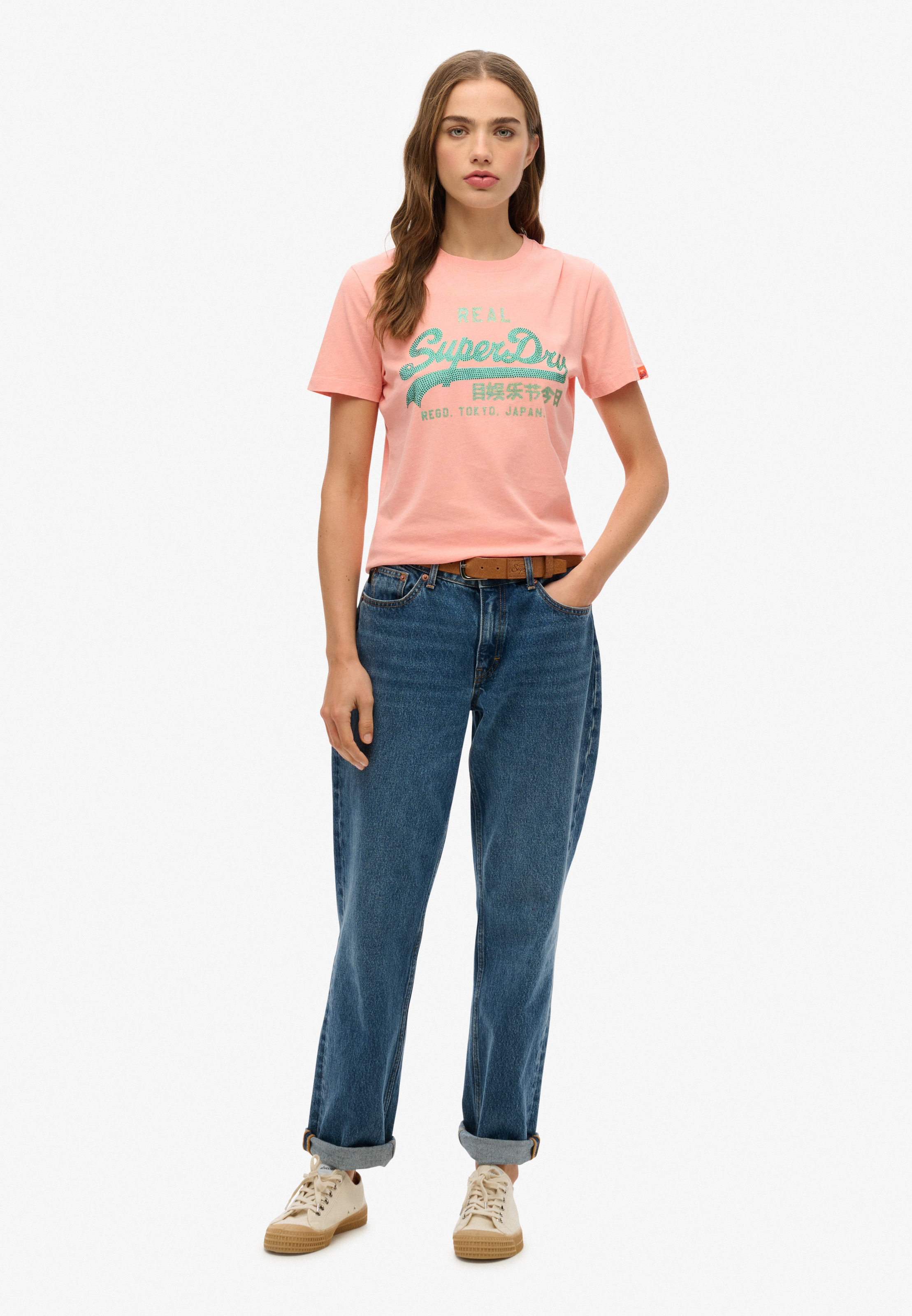 Superdry Kurzarmshirt »VL RHINESTONE SLIM TEE«