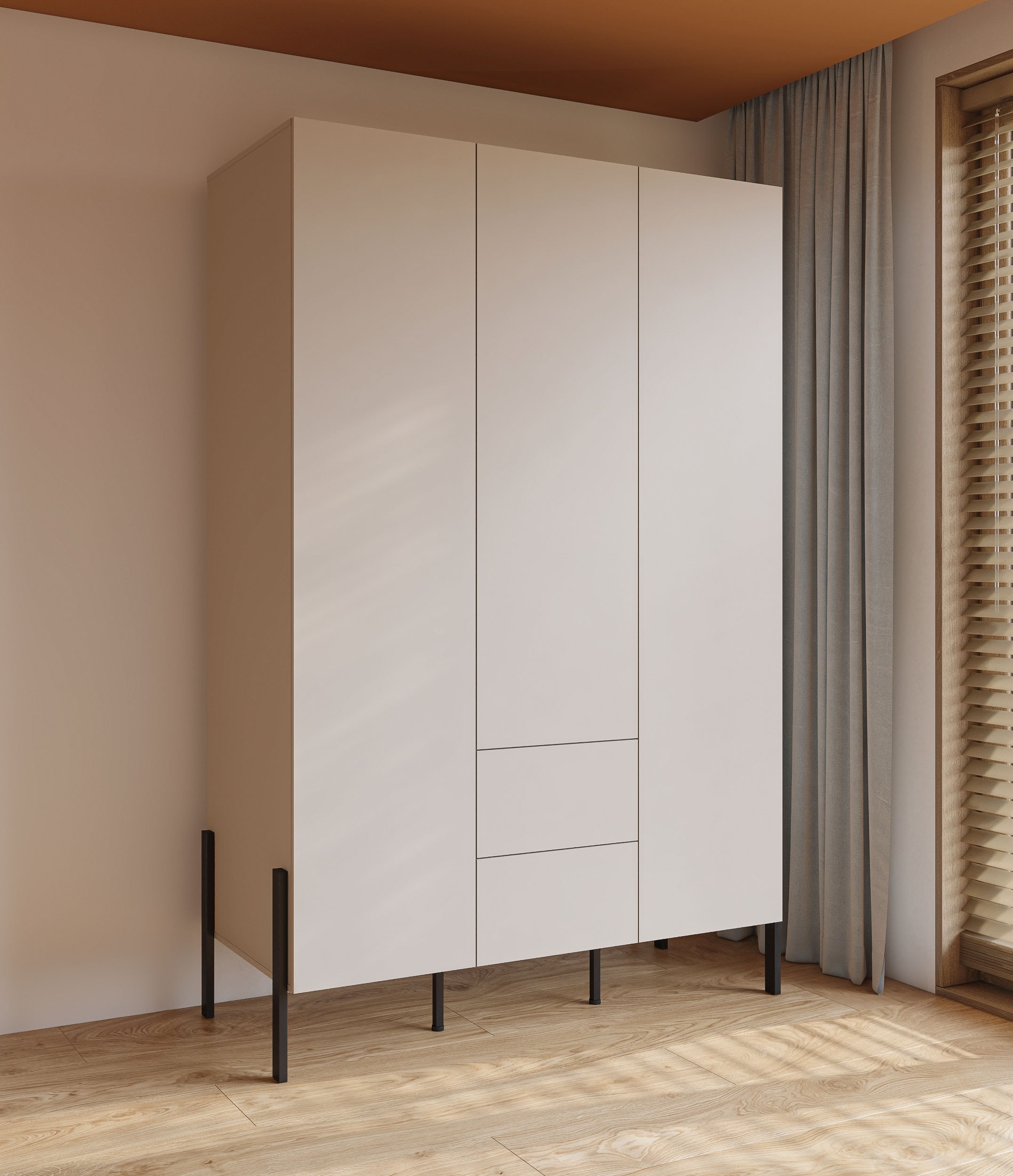 Home affaire Drehtürenschrank »Jukon, moderner Kleiderschrank«, Drehtürenschrank 3 Türen/2 Schubkästen, push to open Funktion