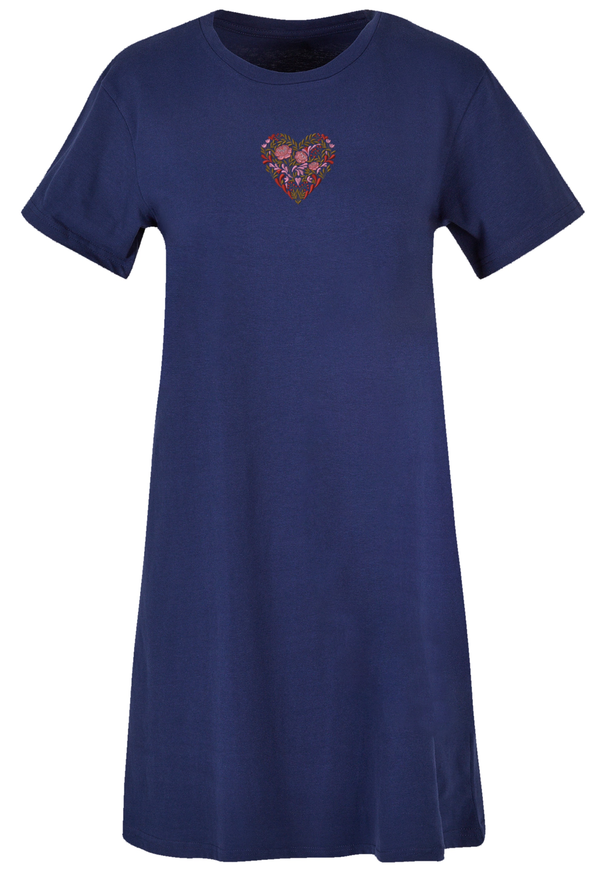 F4NT4STIC Shirtkleid »Flower Heart Bestickt«, Premium Qualität