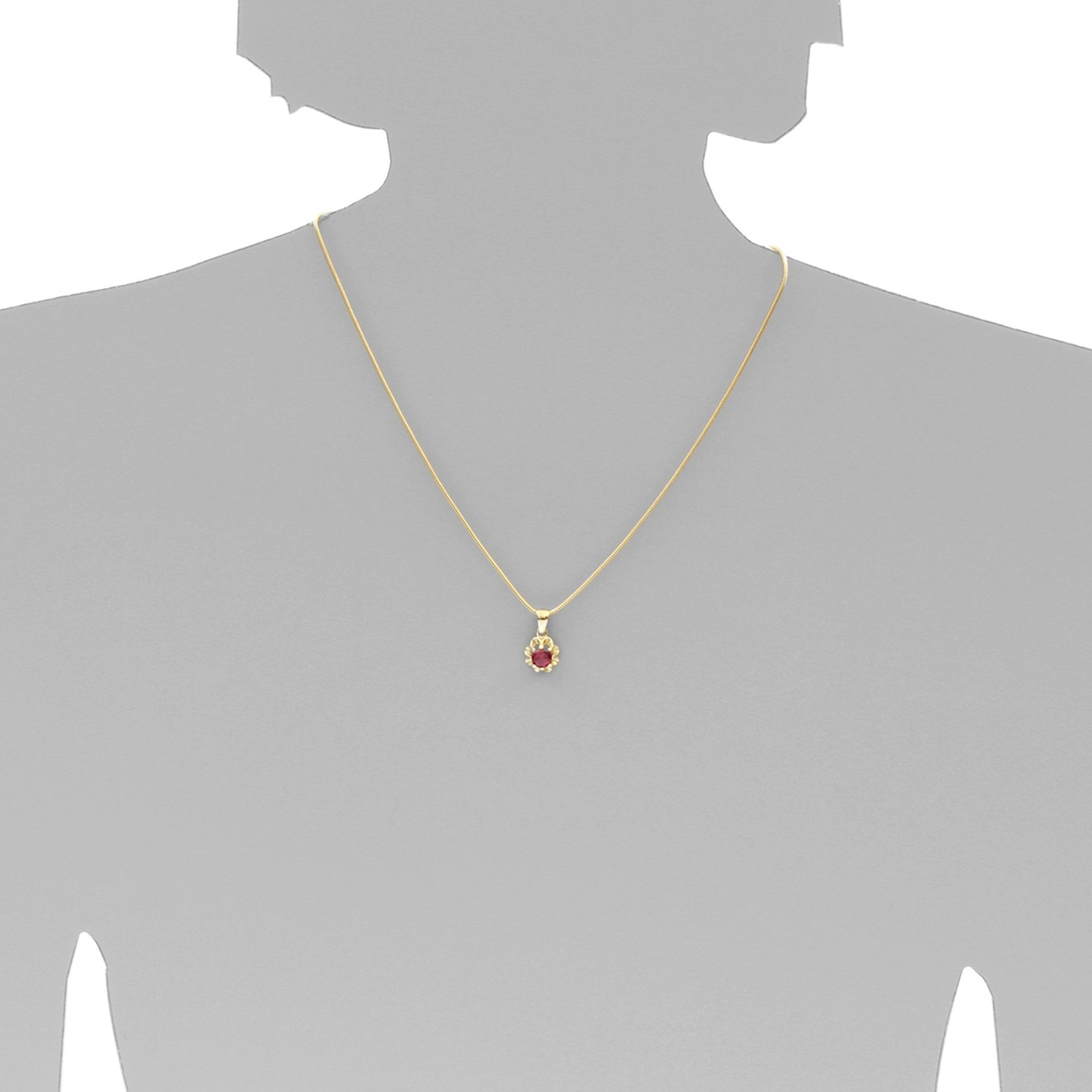 OSTSEE-SCHMUCK Kettenanhänger »- Pia 6 mm - Gold 333/000 - sy. Rubin«