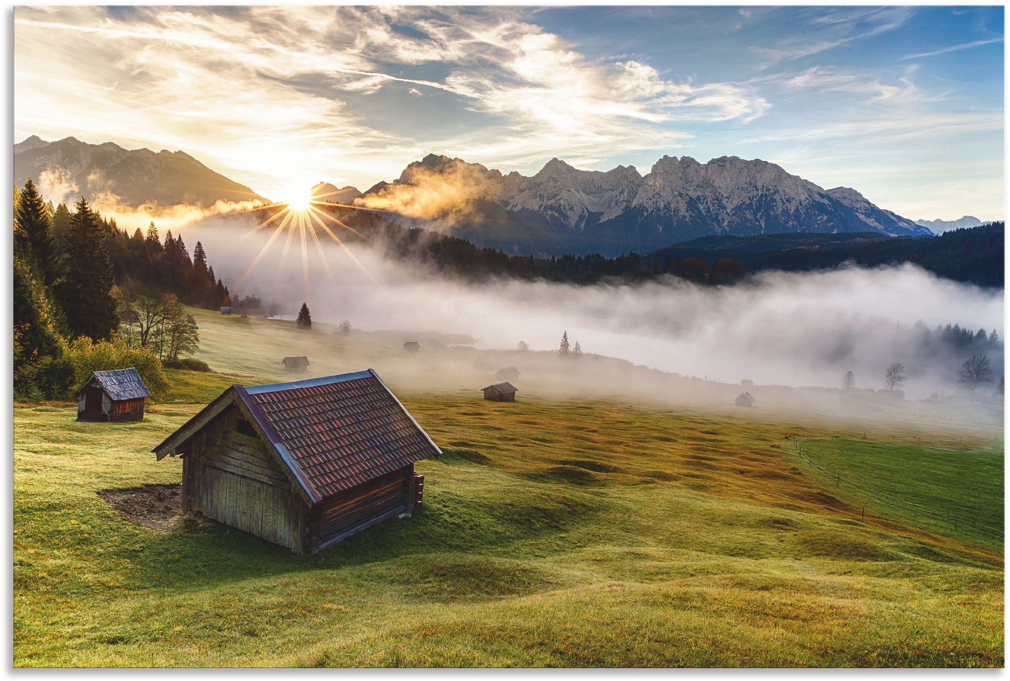 Artland Wandbild "Herbst in Bayern" Berge & Alpenbilder 1 Stk. tlg. als Alu günstig online kaufen