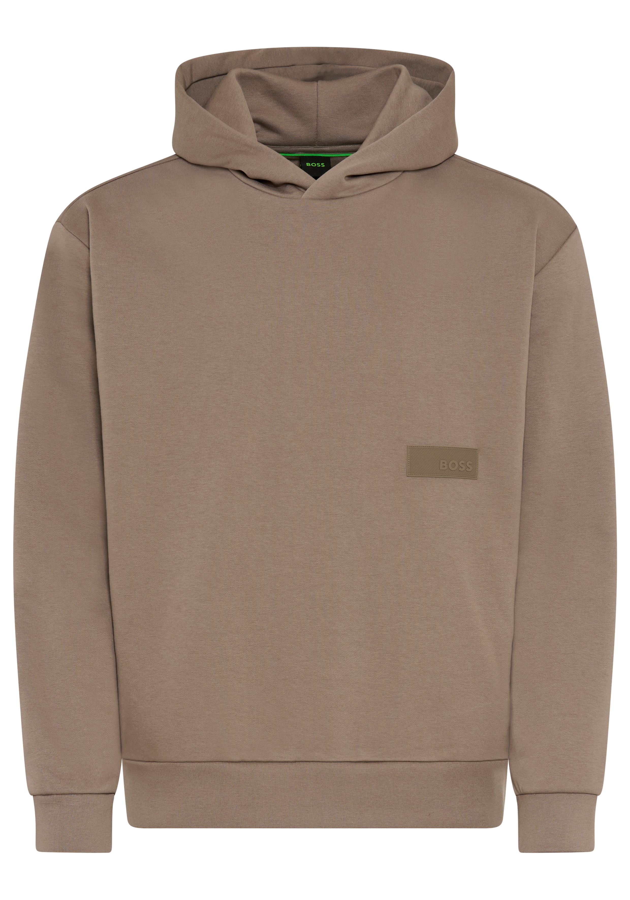 BOSS GREEN Kapuzensweatshirt, Rippbündchen, Relaxed Fit, Baumwollmischung