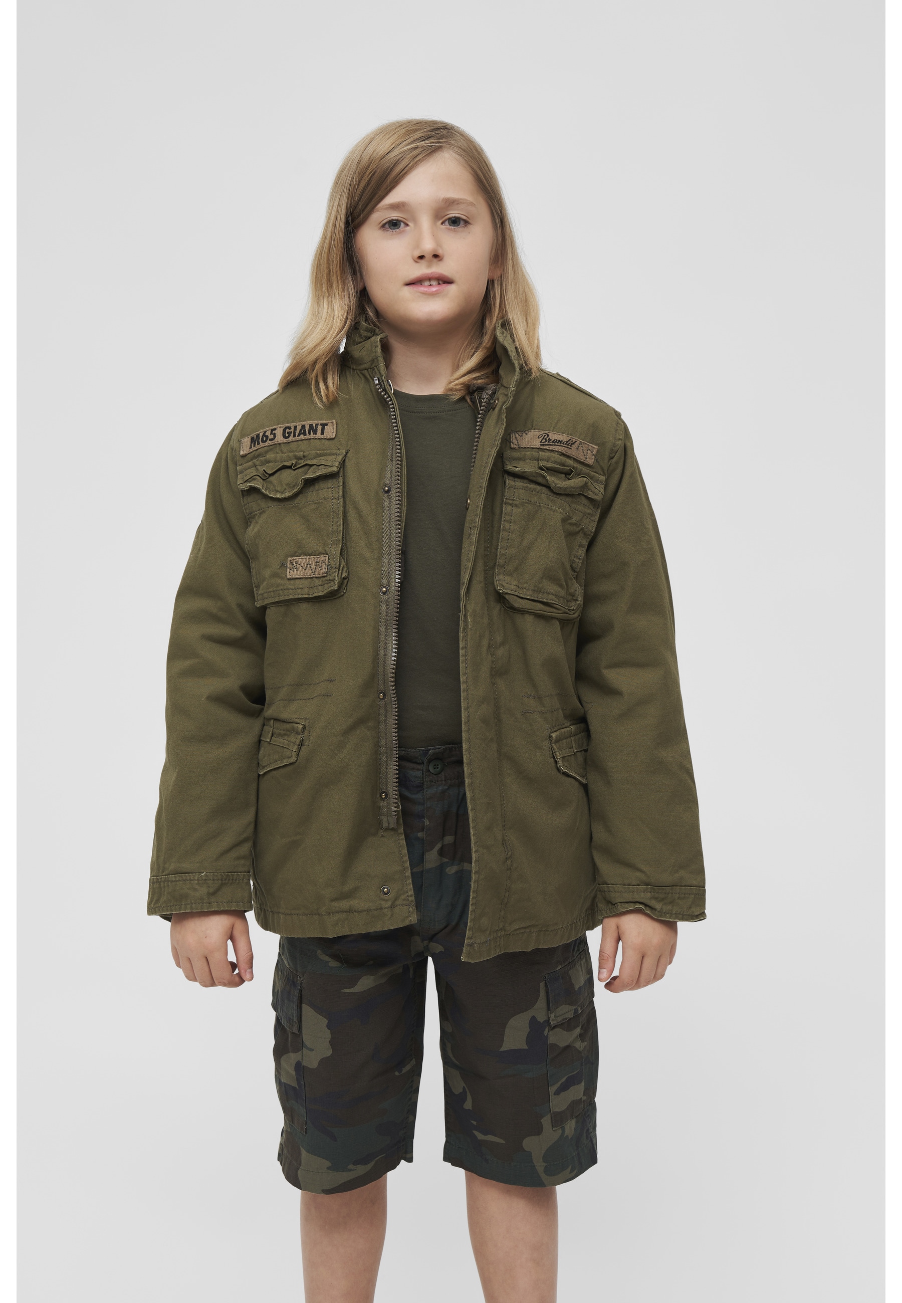 Brandit Parka »Brandit Herren Kids M65 Giant Jacket« 1 Stk. tlg. mit Kapuze