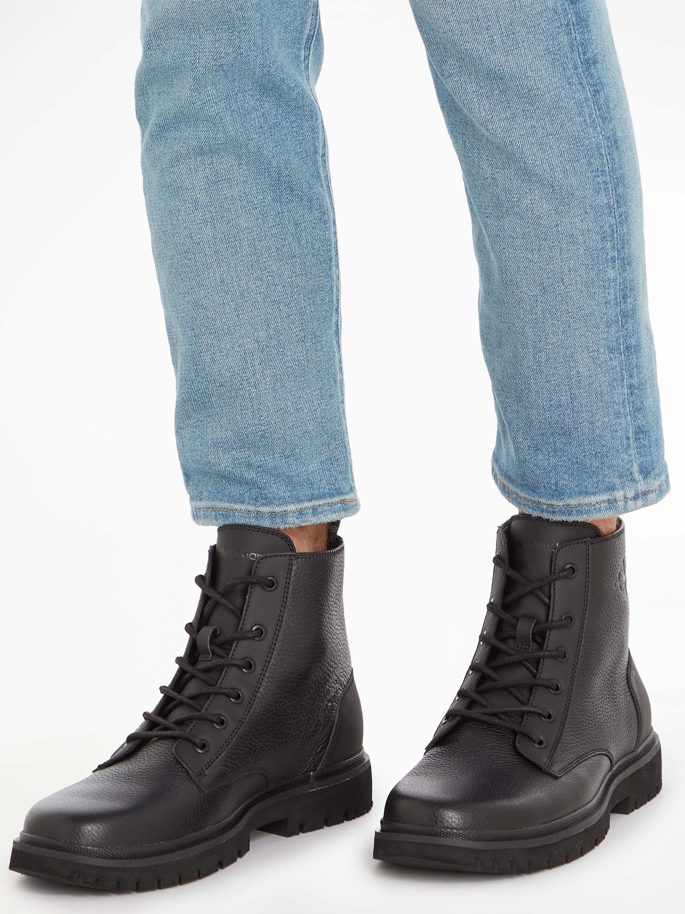 Calvin Klein Jeans Schnürstiefelette "EVA MID LACEUP BOOT LTH", mit Profils günstig online kaufen