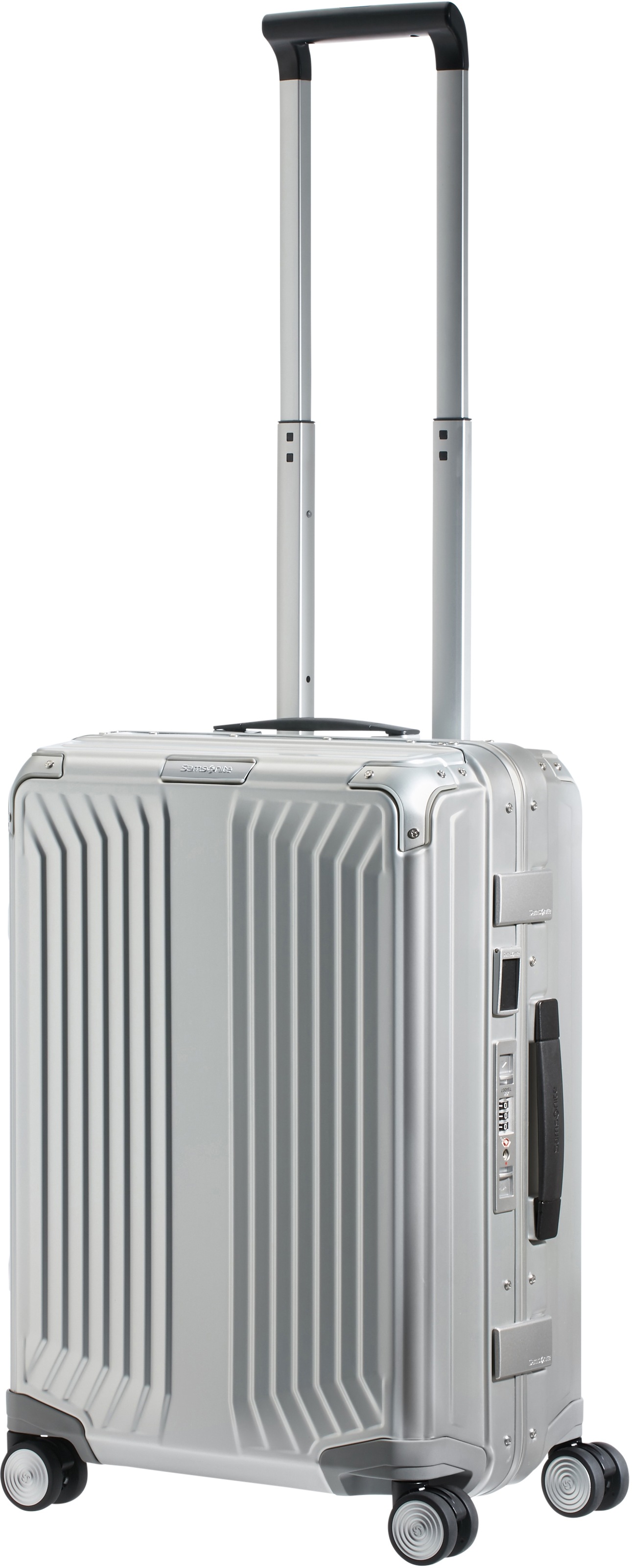 Samsonite Hartschalen-Trolley »Lite-Box Alu, 55 cm«, 4 Rollen, Handgepäck Reisekoffer TSA-Zahlenschloss Premium-Aluminium