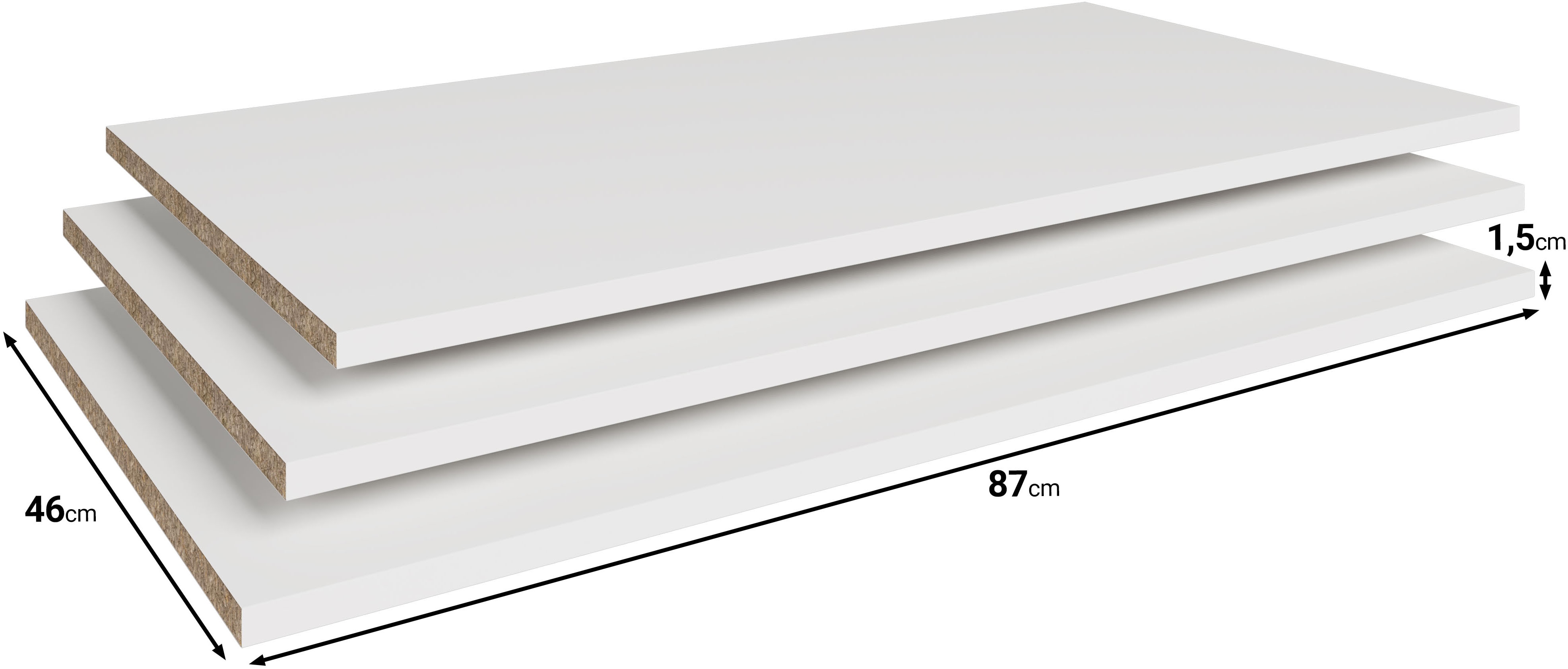 Home affaire Einlegeboden "Spirit – perfekte Stauraum-Erweiterung für deinen Kleiderschrank" 3 Stk. tlg. Passendes Set für Kleiderschränke der Serie Spirit, 87 × 46 cm