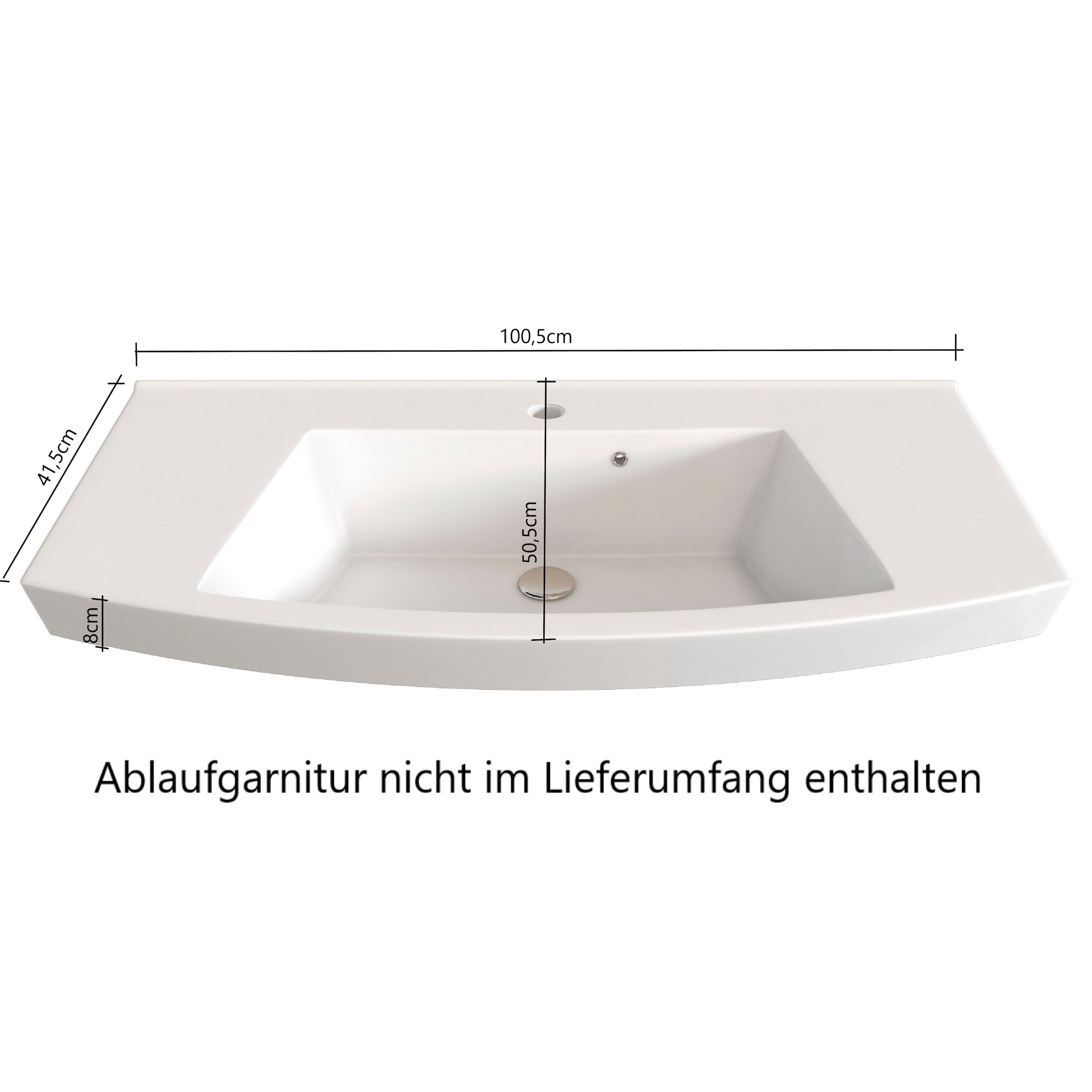 welltime Badmöbel-Set »Chicago«, (3 St., Spiegelschrank, Waschtisch, Midischrank), mit Mineralgussbecken