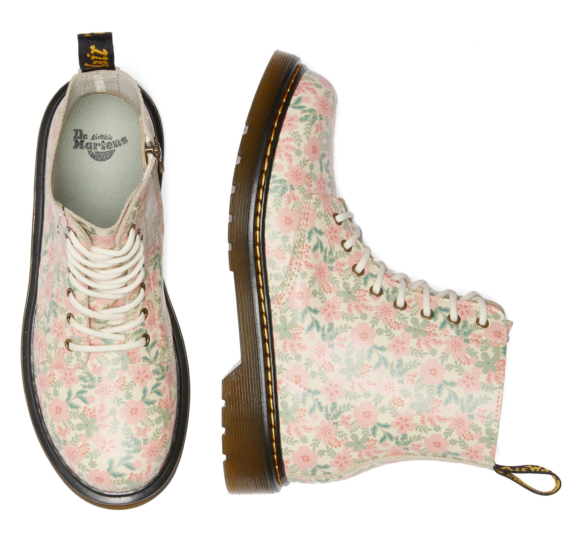 DR. MARTENS Schnürstiefel »1460 Pascal Y«, Freizeitschuh, Schnürboots mit allover Blüten Print