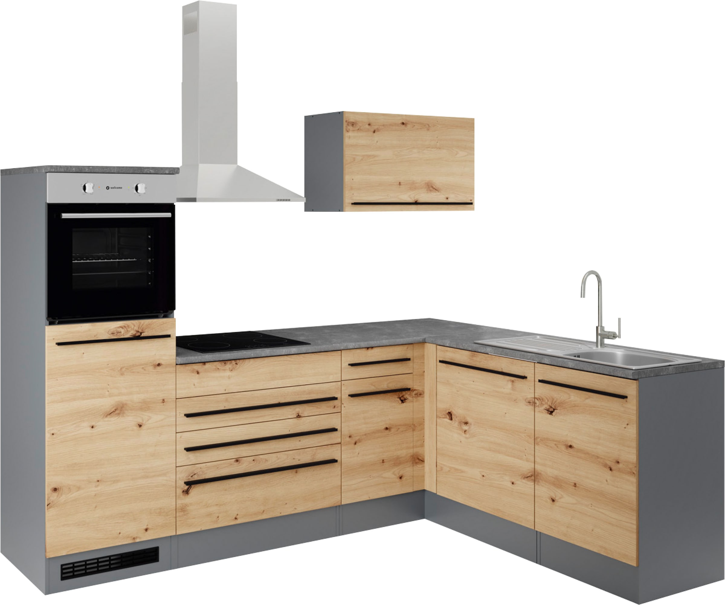 BASIC by Balculina Winkelküche »Jazz« Stellbreite 260x175 cm, wahlweise mit E-Geräten