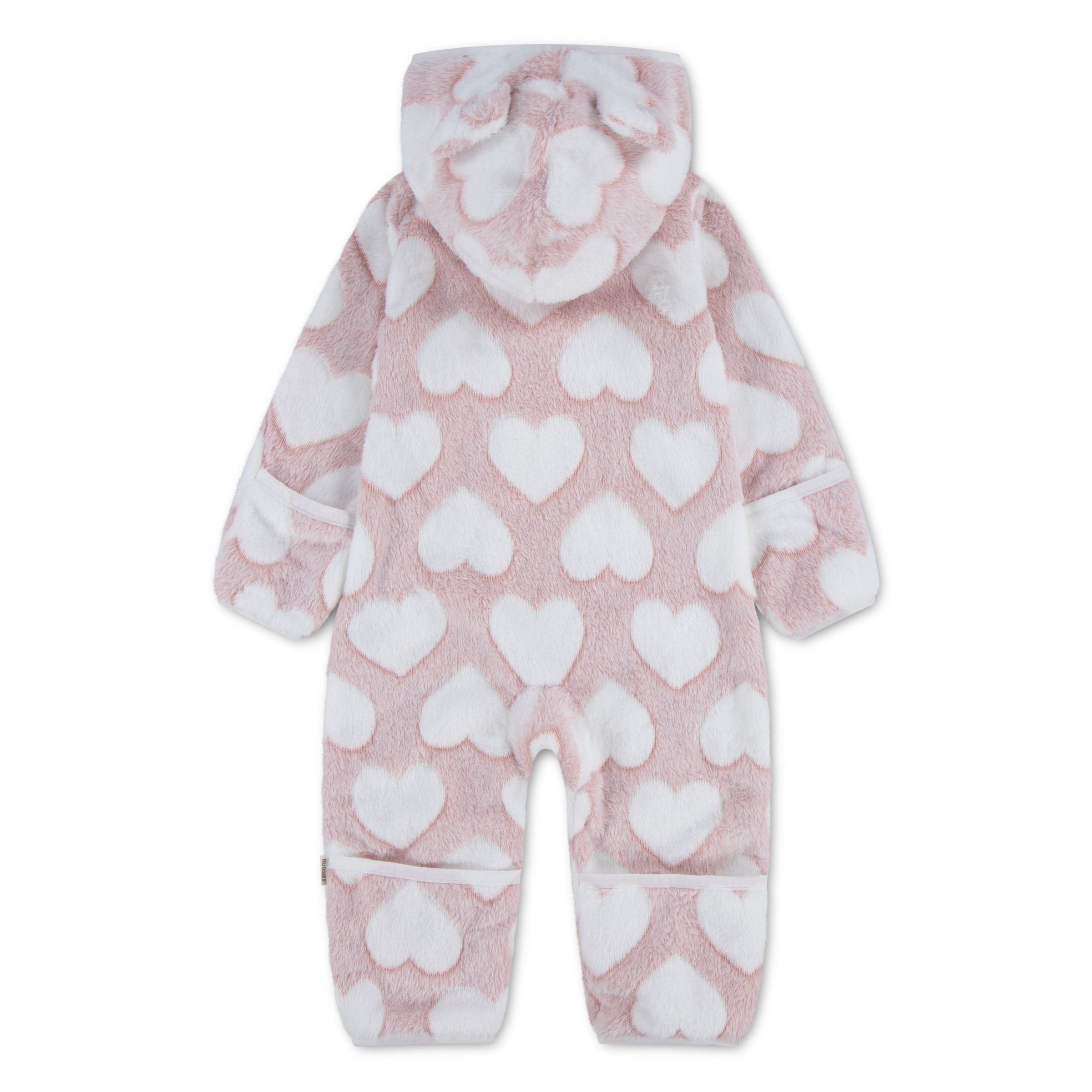 HUGGIES babywear Strampler »HUGN JACQUARD SHERPA PRAM« mit durchgehendem Reißverschluss - Teddymotiv / mit Kapuze