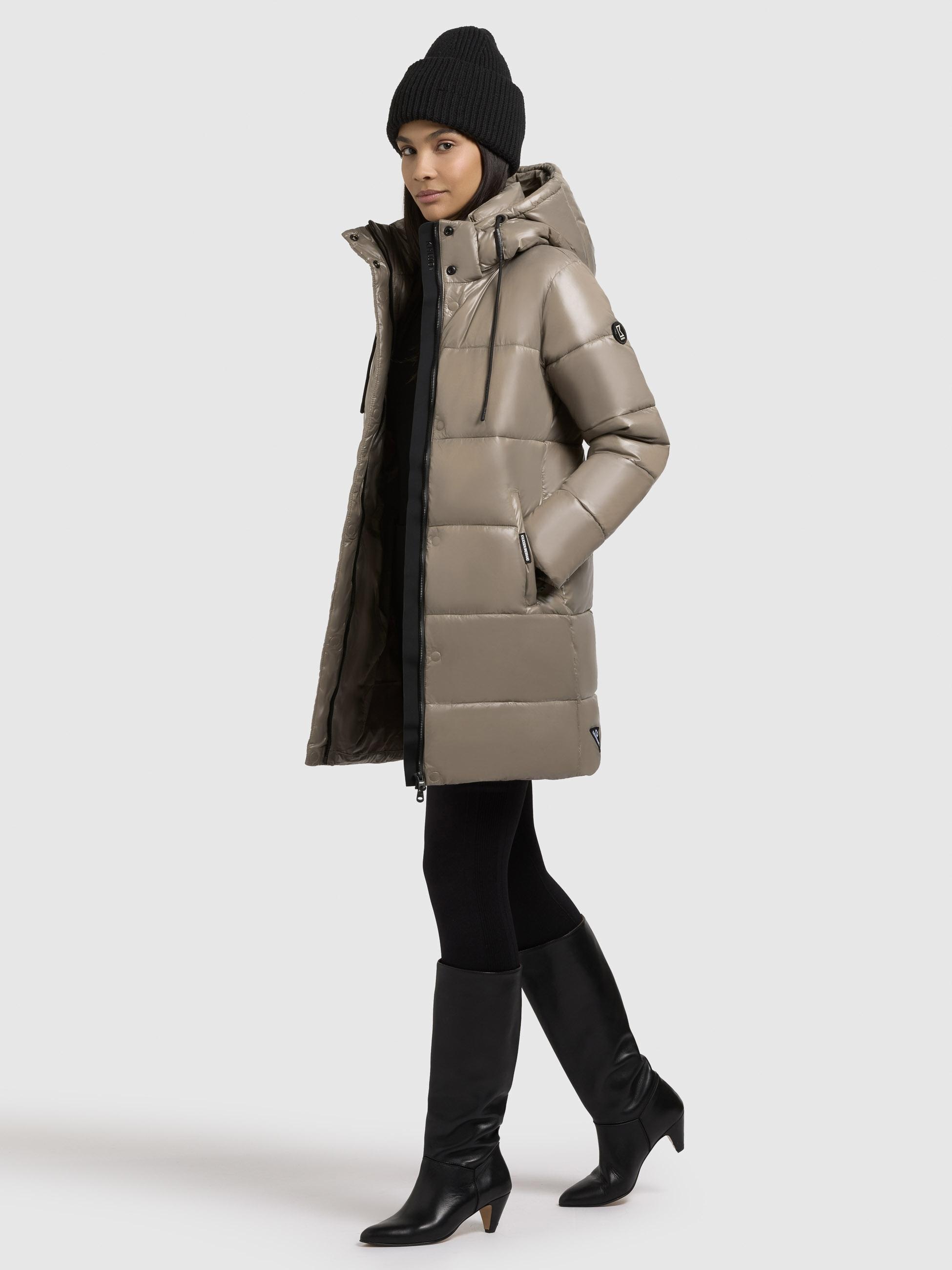 khujo Steppjacke »Jadet2-YM«, mit Kapuze, Schimmernder Winter Kurzmantel mit abnehmbarer Kapuze