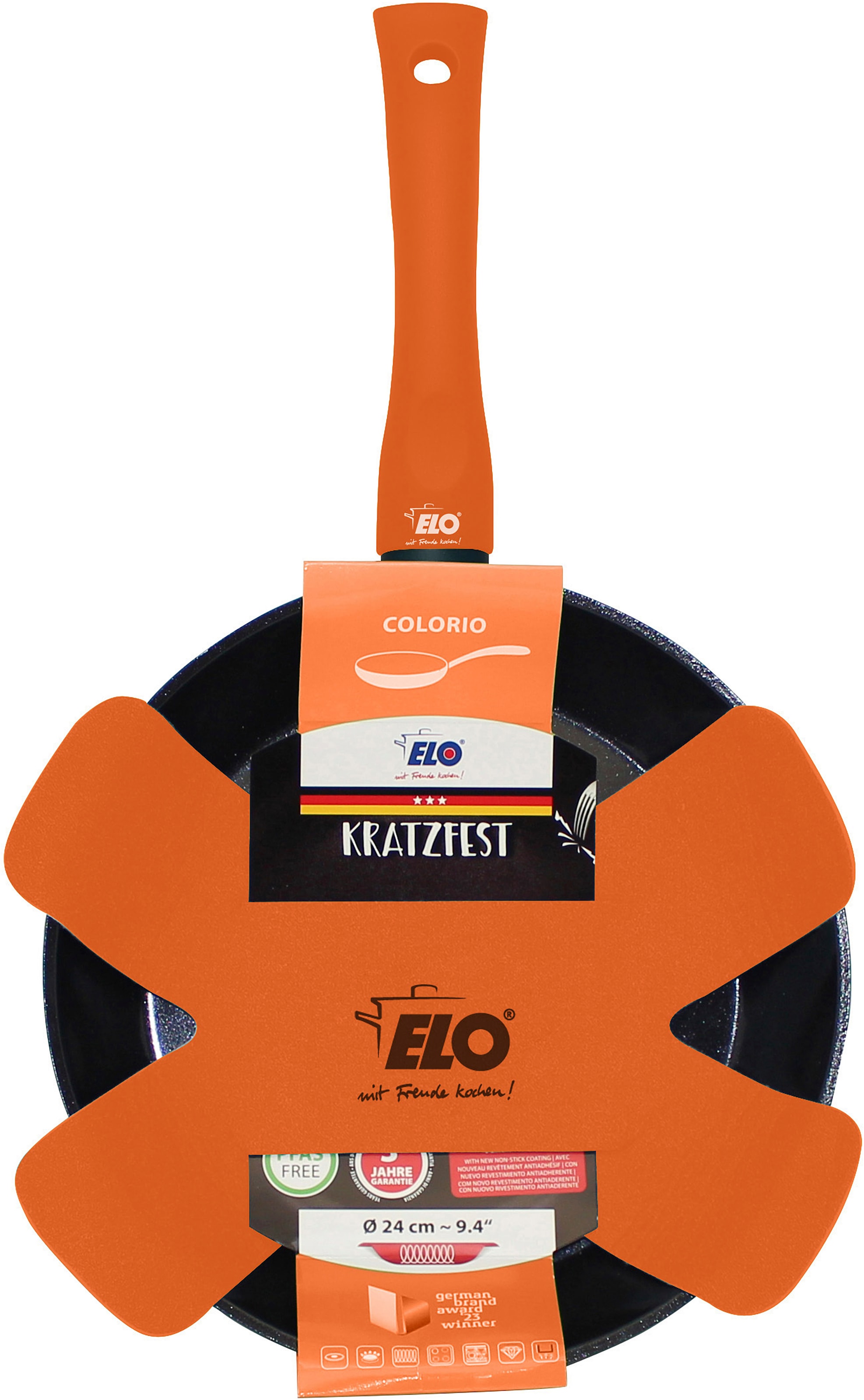 Elo Basic Schmorpfanne »Colorio mit farbigem Protektor« Aluminium Set, 2 tlg. Soft-Touch-Griff mit Flammenschutz