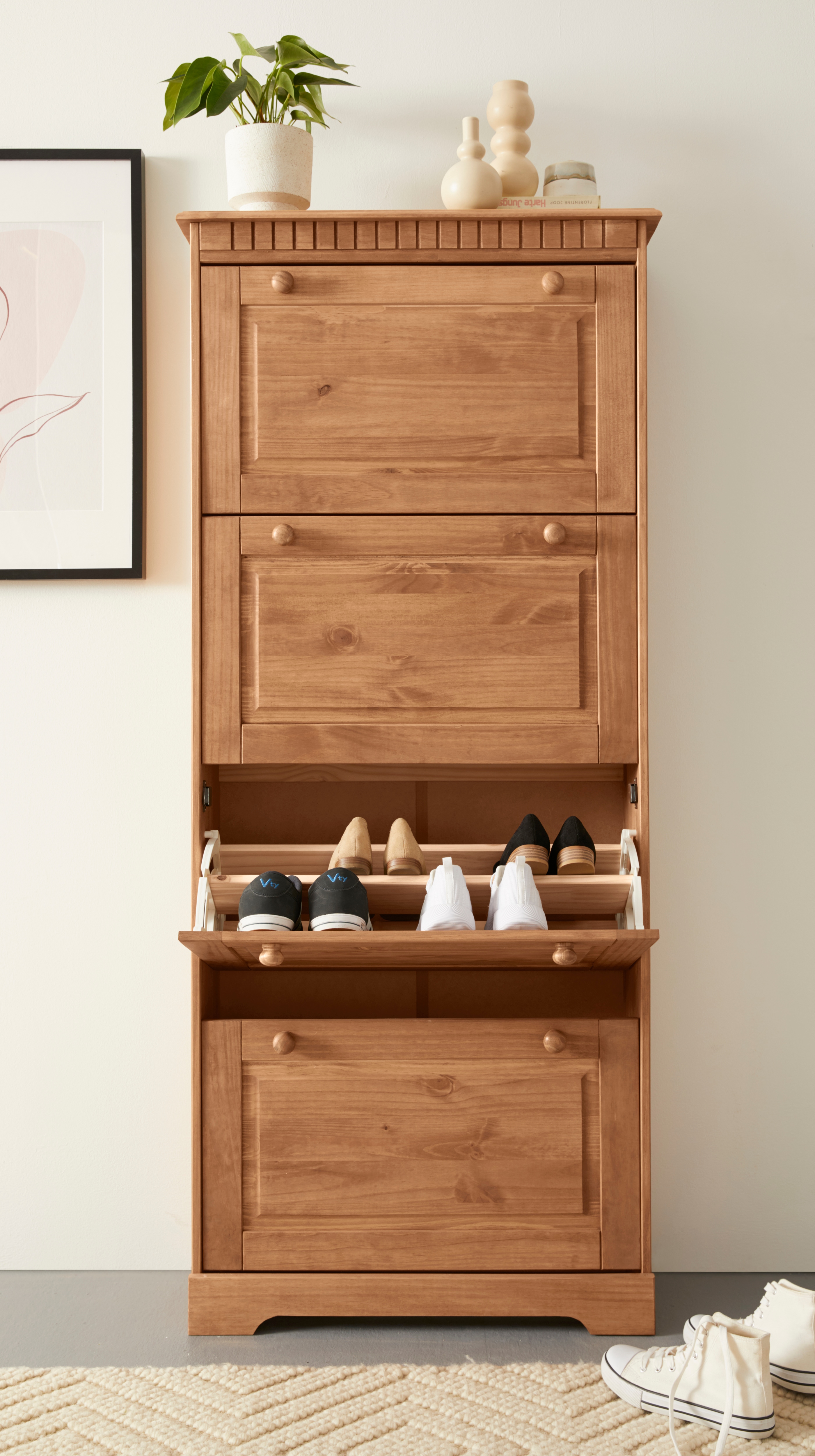 OTTO home Schuhschrank "Lisa" mit 4 Klappen, Höhe 172 cm, Breite 75 cm
