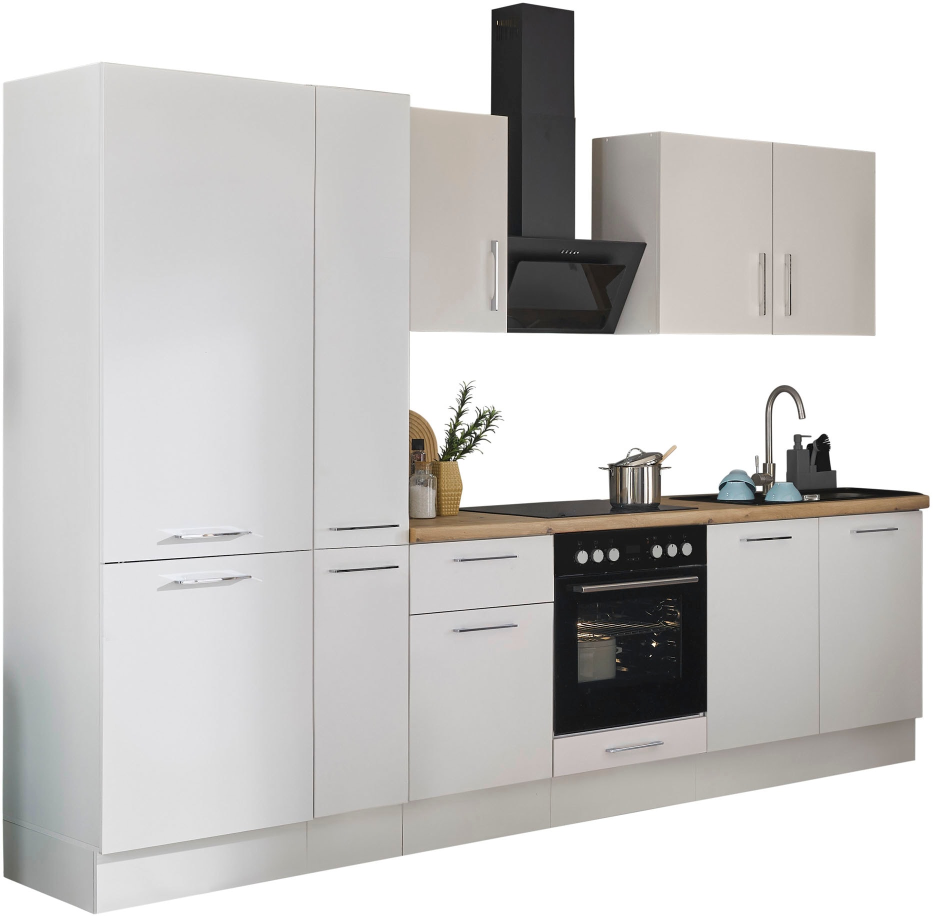 BASIC by Balculina Küchenzeile »Turin«, Breite 300 cm, wahlweise mit E-Geräten