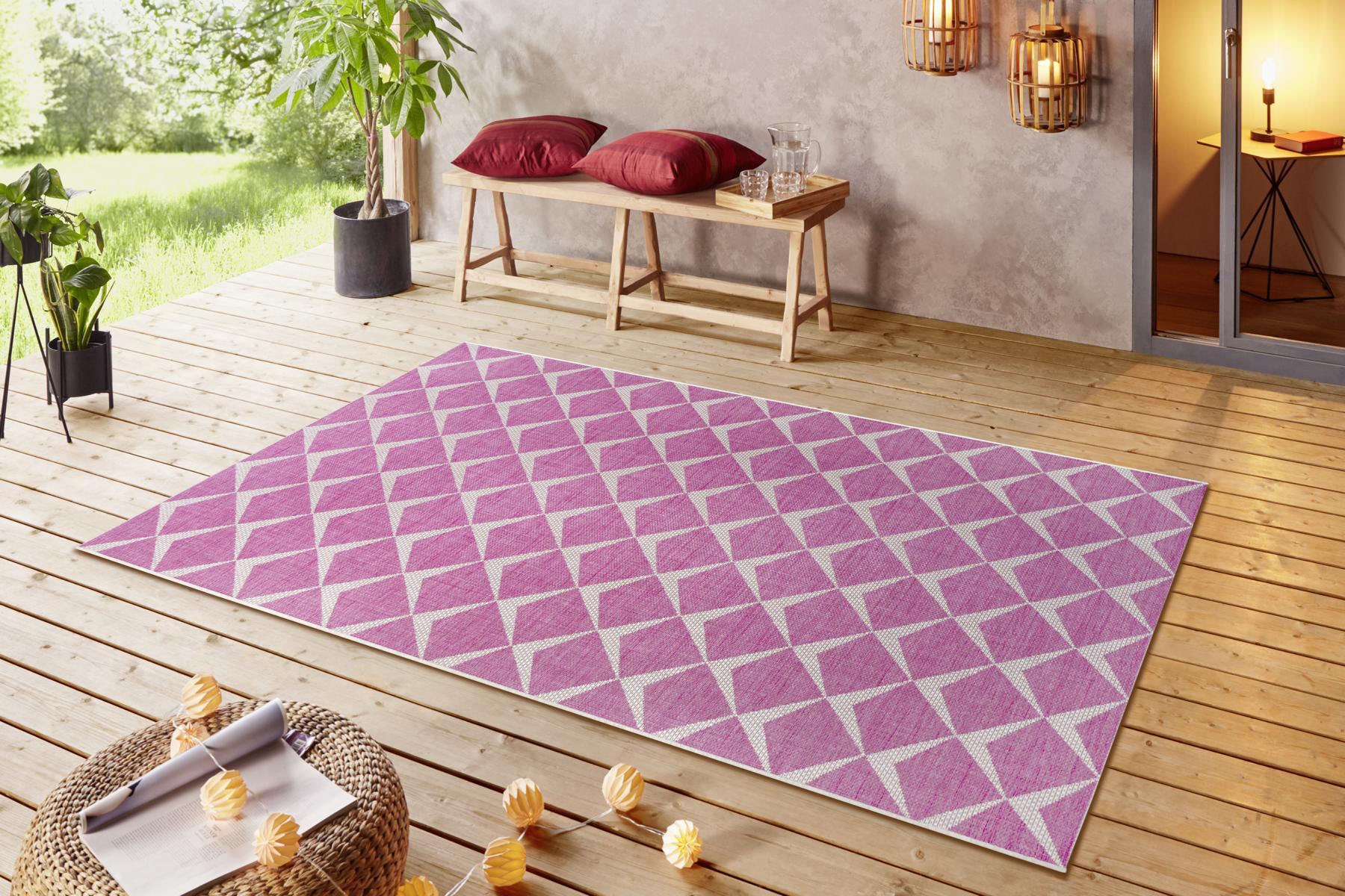 NORTHRUGS Teppich »Escala«, rechteckig, 4 mm Höhe, Flachgewebe Fischgrät Design, gekettelt, Robust, Pflegeleicht