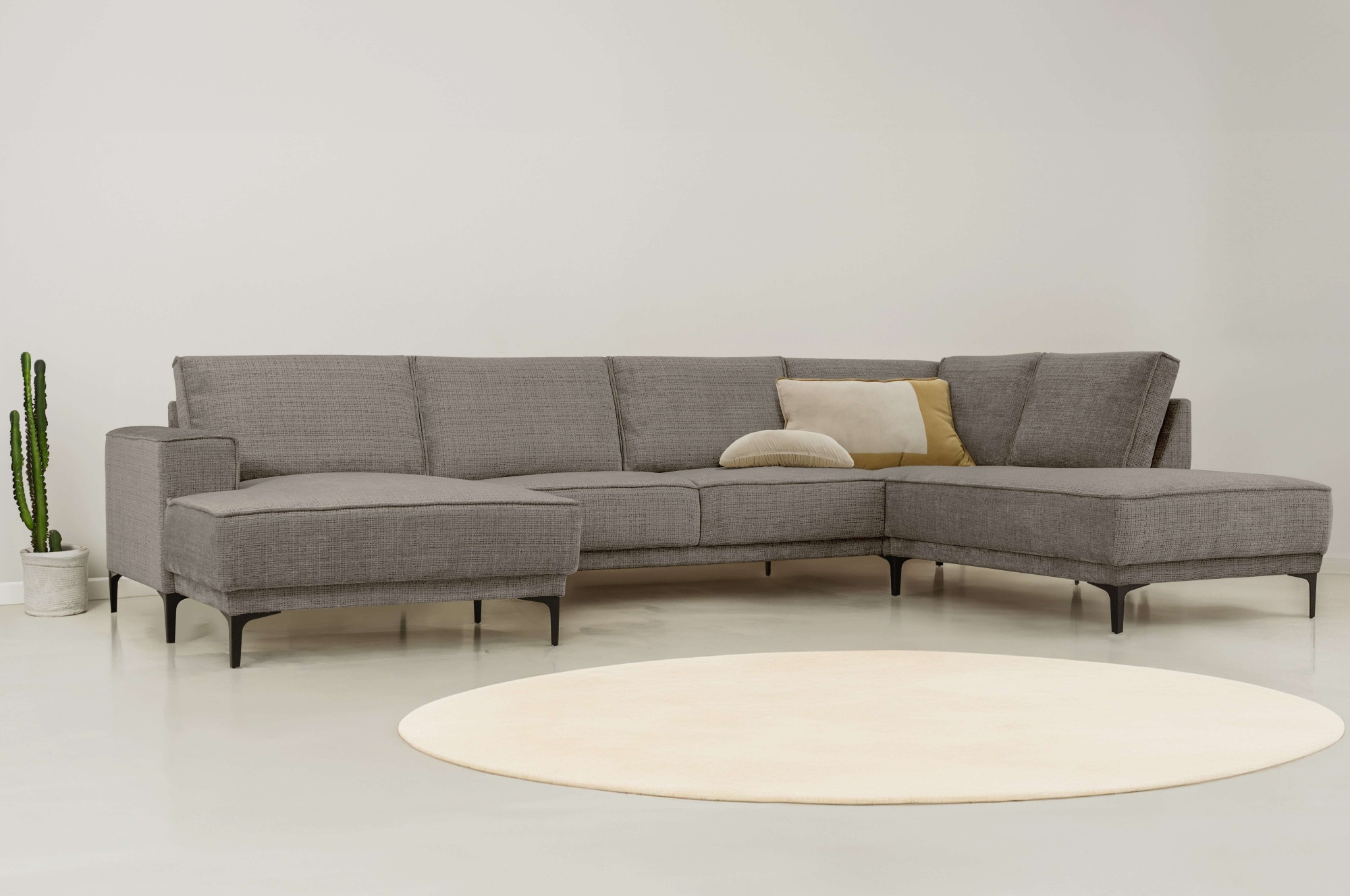 Places of Style Wohnlandschaft "XXL Sofa Oland, Struktur, Flachgewebe, Luxu günstig online kaufen