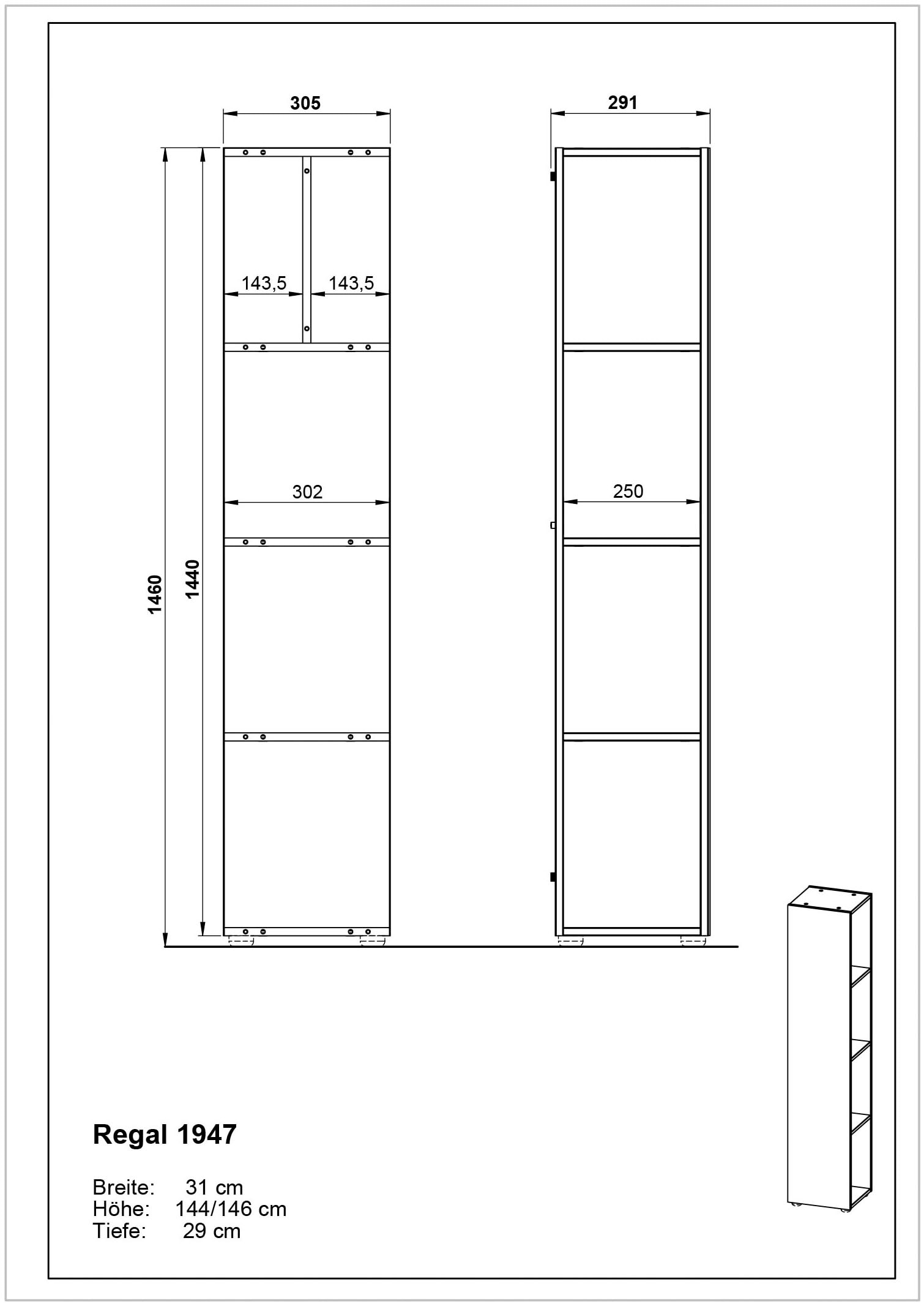 GERMANIA Badmöbel-Set »Oakland«, (4 St.), inkl. WT-Unterschrank, Spiegelschrank, Schrank und Regal