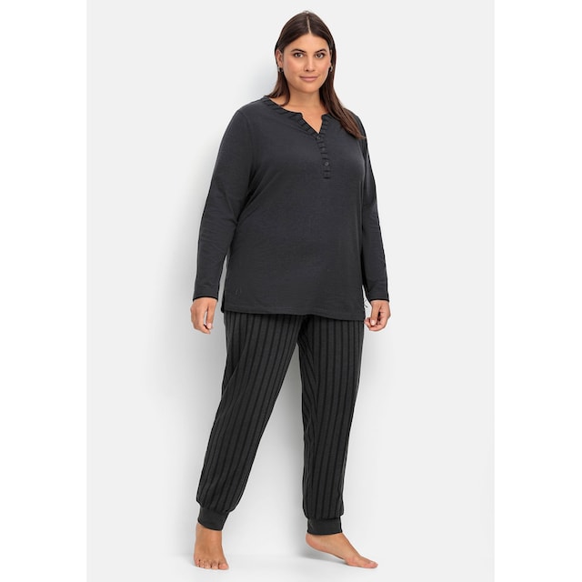 Sheego Pyjamahose »Große Größen«, aus elastischem Baumwollmix | BAUR