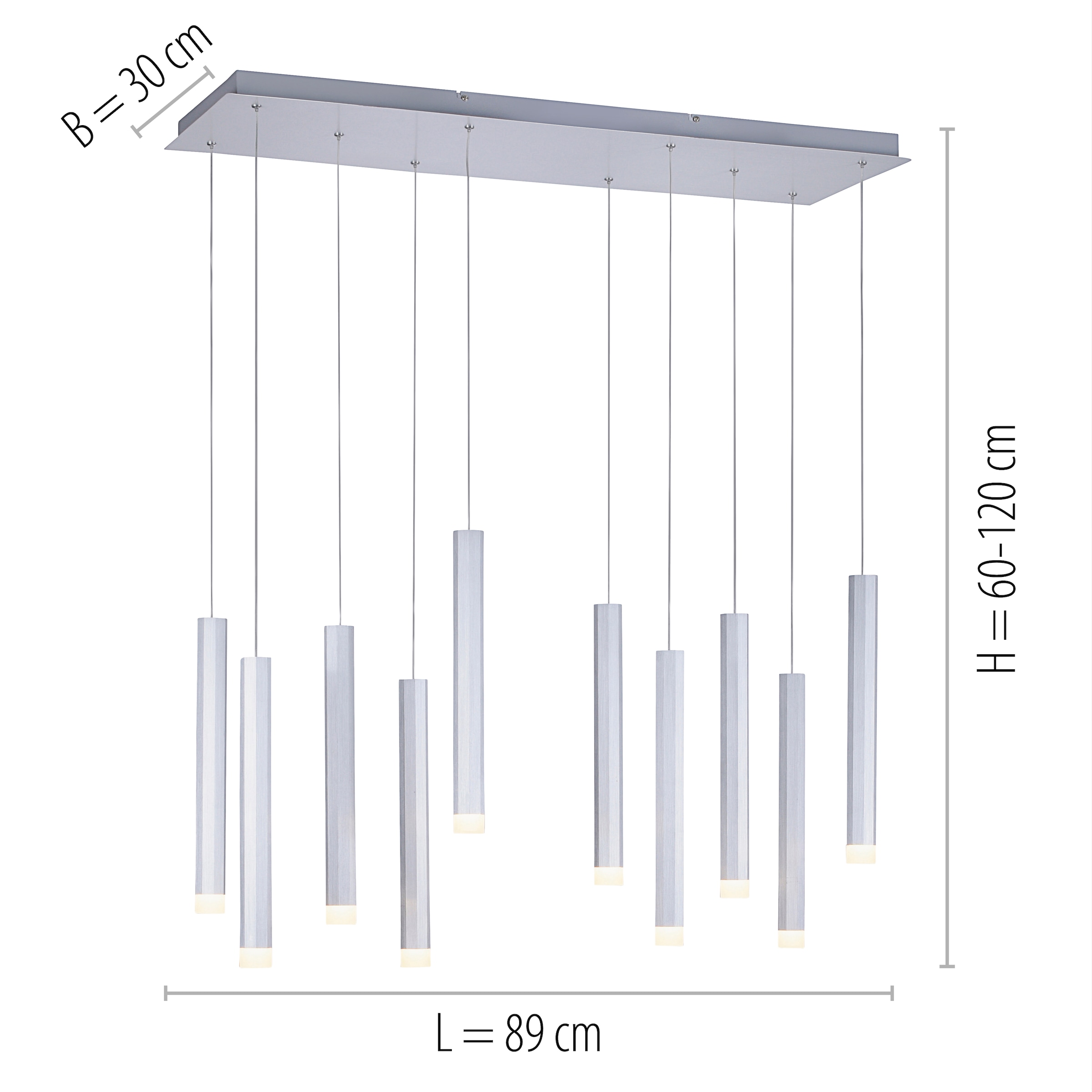 JUST LIGHT Pendelleuchte »BRUNO«, 10 flammig, Leuchtmittel LED-Board | LED fest integriert, LED