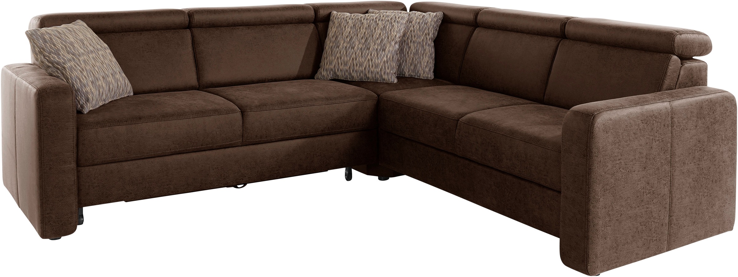 sit&more Ecksofa »Bologna L-Form«, Kopfteilverstellung, wahlweise mit Bettfunktion und Schubkasten