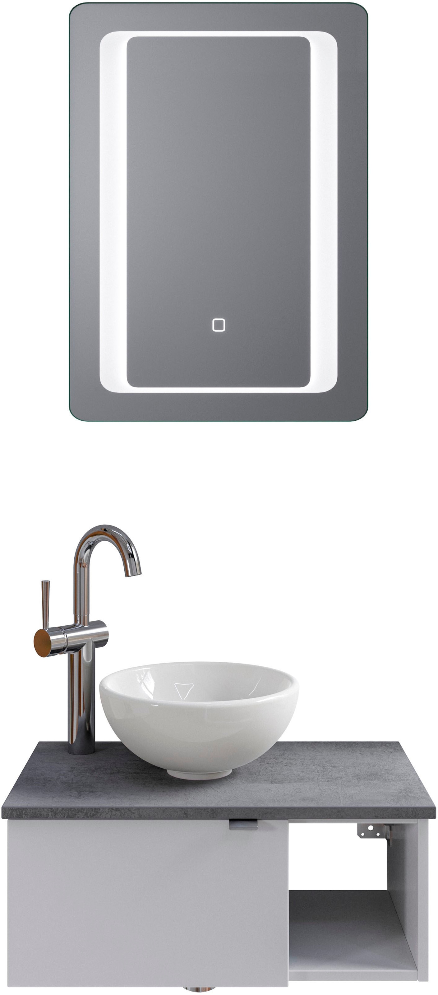 Saphir Badmöbel-Set "Serie 6915" 4 Stk. tlg. Gäste-Bad, 61 cm breit, mit LE günstig online kaufen