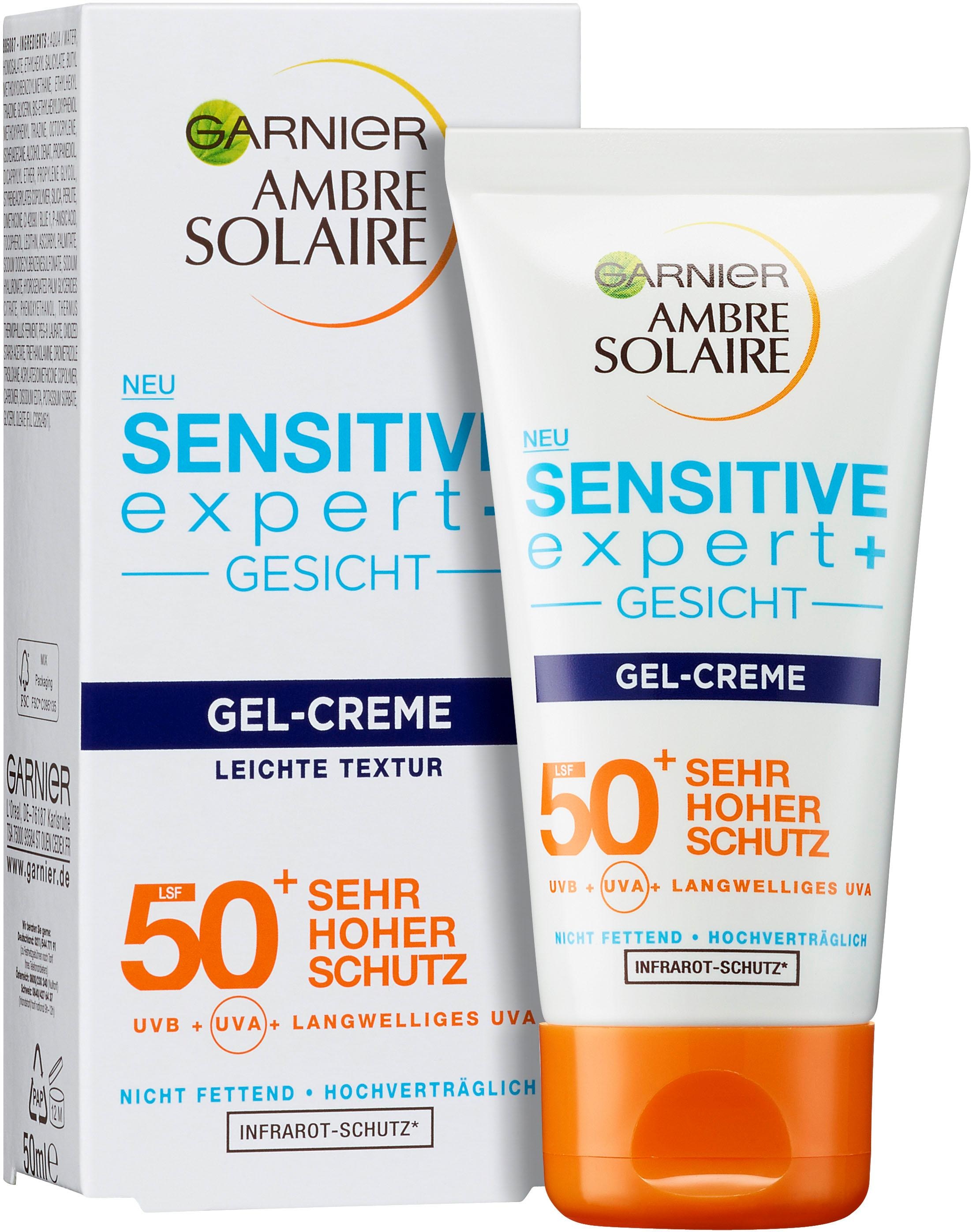 GARNIER Sonnenschutzcreme »Ambre Solaire Sensitive expert+ LSF 50+«, mit leichter und schnell einziehender Formel