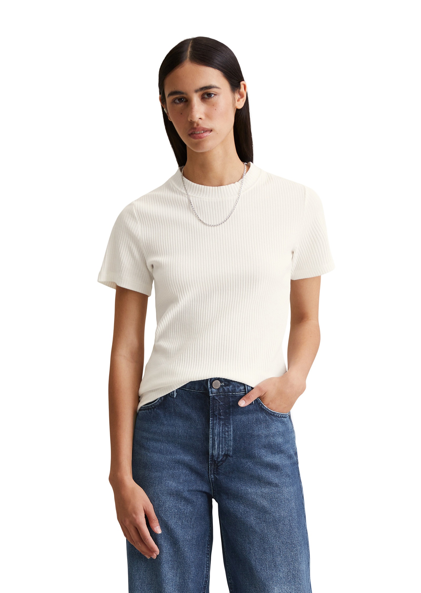 Marc OPolo DENIM T-Shirt "aus elastischem Bio-Baumwolle-Mix" günstig online kaufen