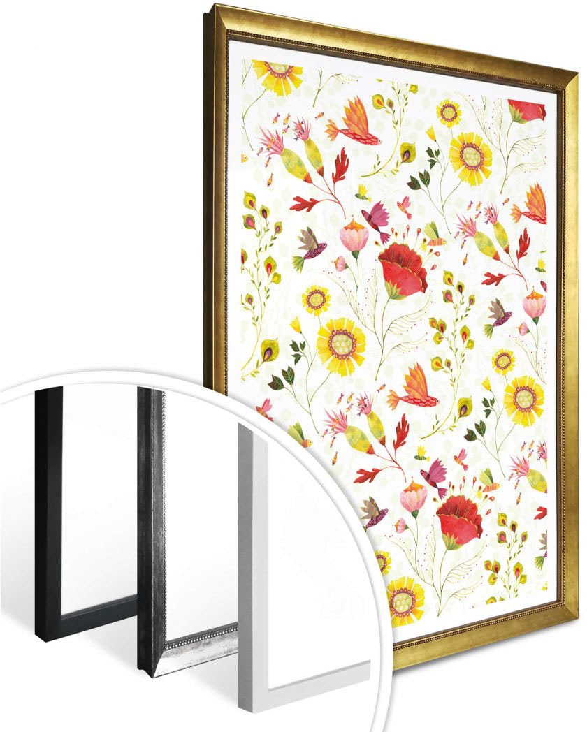 Wall-Art Poster »Märchen Wandbilder Florale Blumen«, Pflanzen, (1 St.), Poster ohne Bilderrahmen