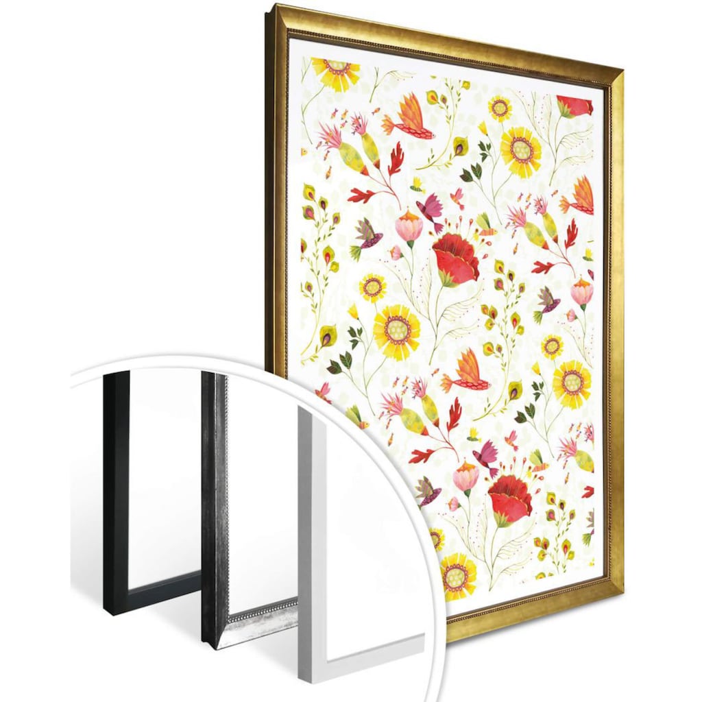 Wall-Art Poster »Märchen Wandbilder Florale Blumen«, Pflanzen, (1 St.)