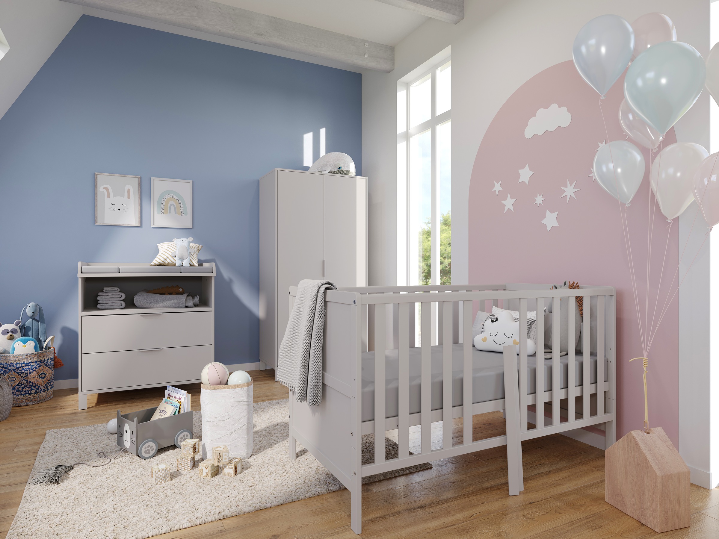 GERMANIA Babybett »GW-Alkmaar«, (1 tlg.), mitwachsendes Kinderbett mit einer Belastbarkeit von 80kg