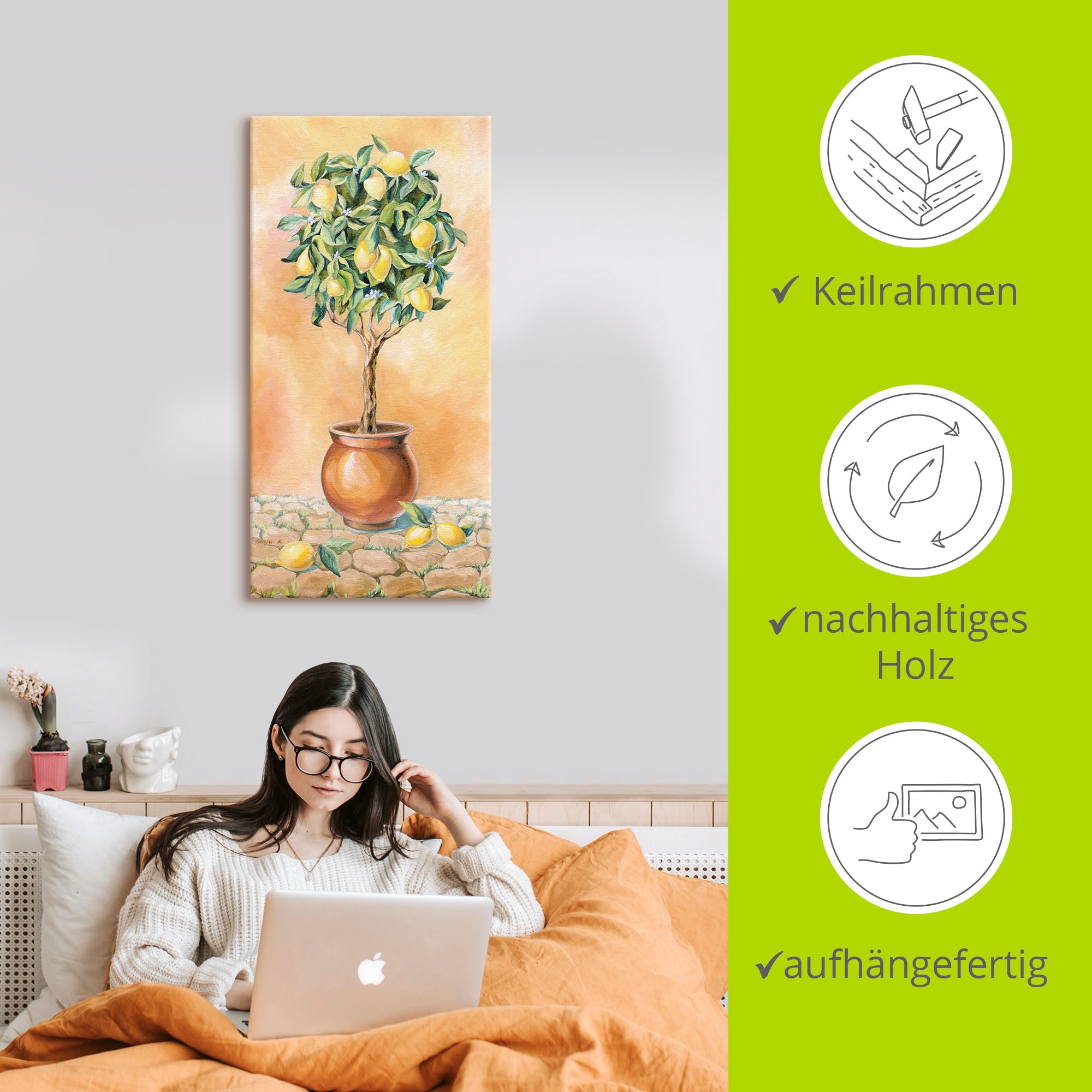 Artland Wandbild »Zitronenbaum I«, Pflanzen, (1 St.), als Alubild, Outdoorbild, Leinwandbild in verschied. Größen