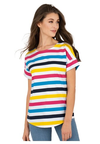 T-Shirt »TRIGEMA Oversize T-Shirt mit Streifenmuster«, (1 tlg.)