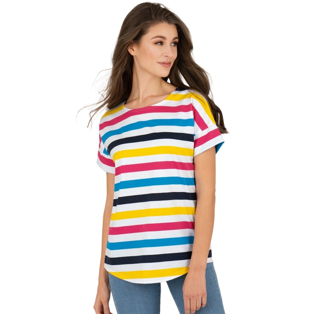 Trigema T-Shirt »TRIGEMA Oversize T-Shirt mit Streifenmuster«, (1 tlg.)