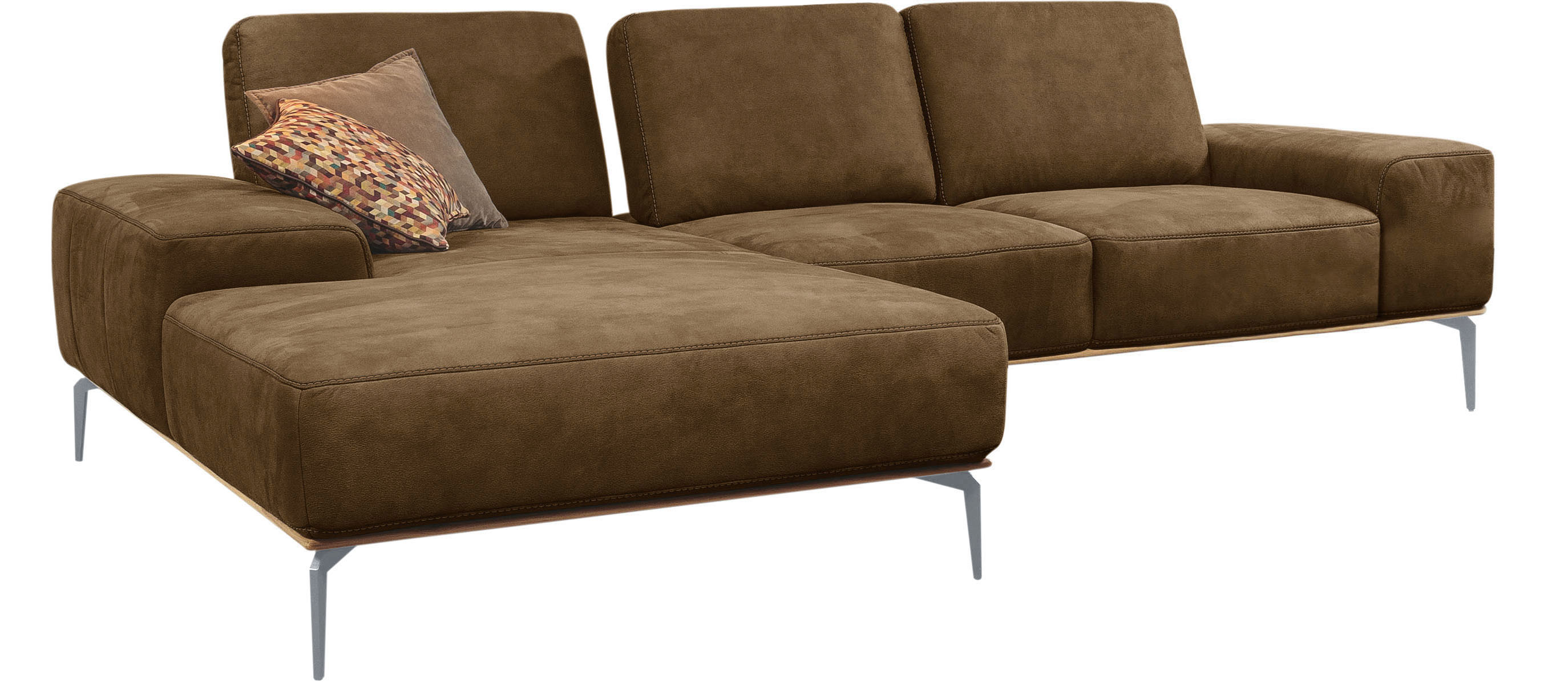 Thumbnail - W.SCHILLIG Ecksofa "run, Designsofa mit tollem Sitzkomfort, bequem, L-Form", mit elegantem Holzsockel, Füße in Silber ma...