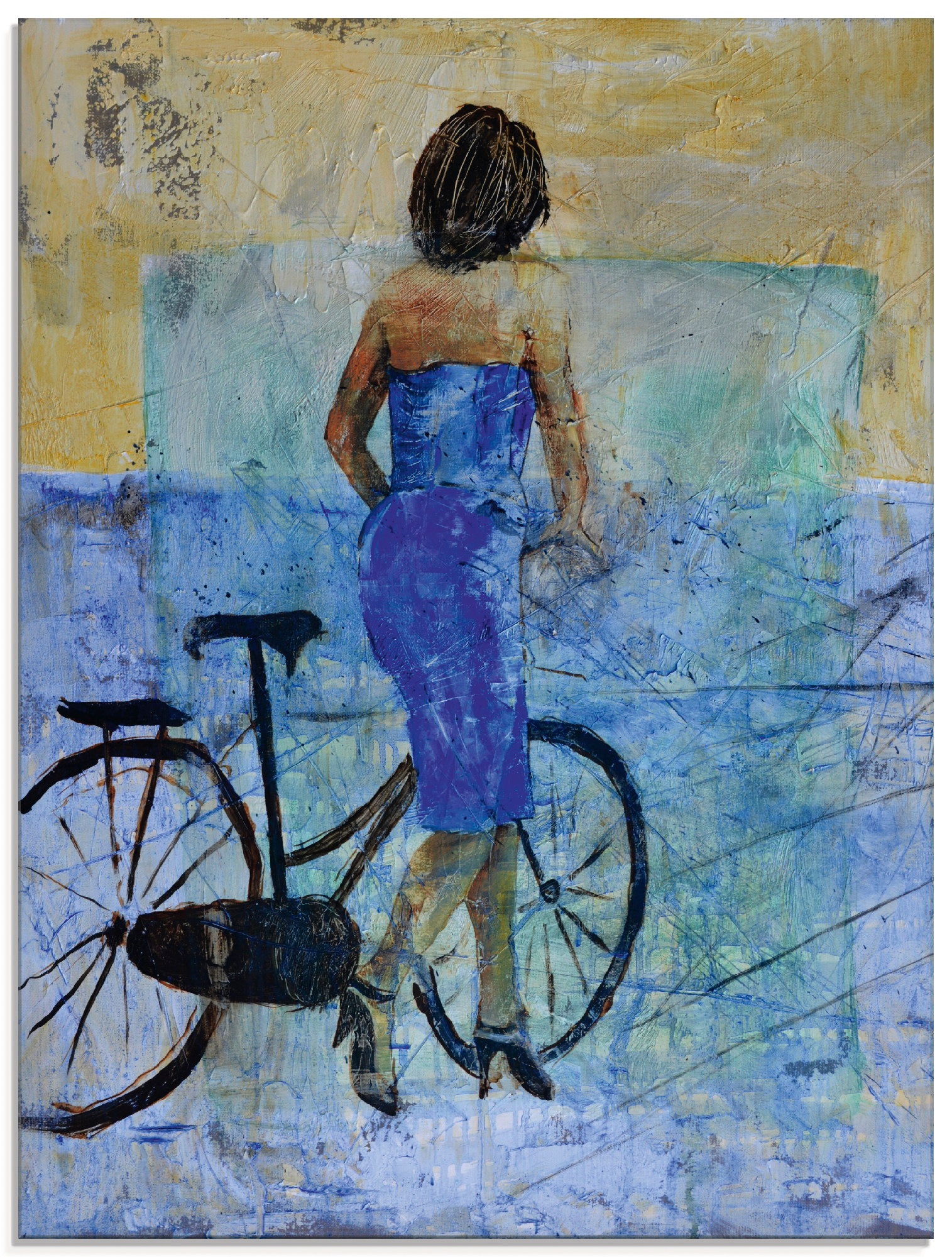 Artland Glasbild »Ein Mädchen mit einem Fahrrad«, Frau, (1 St.), in verschiedenen Größen