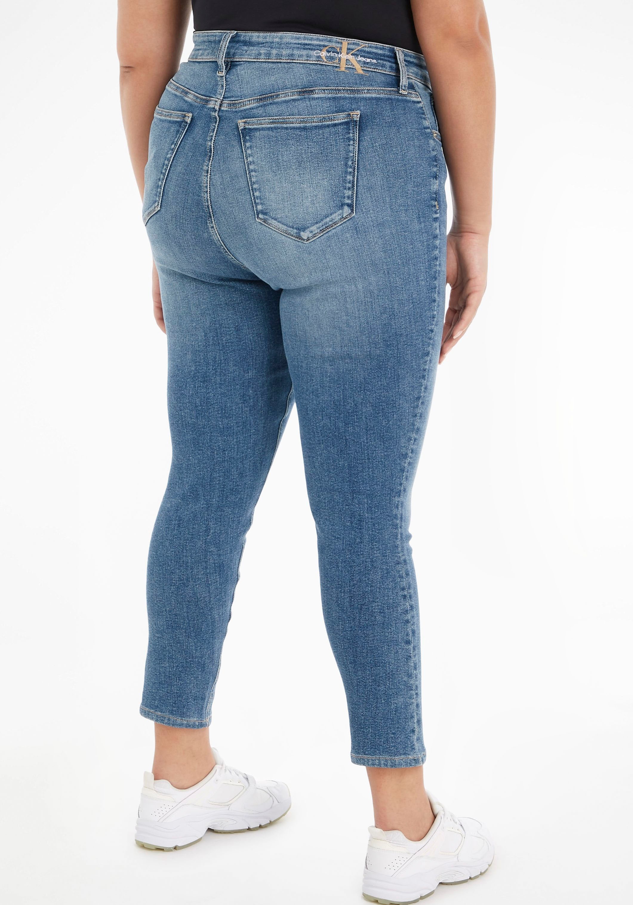 BAUR in bestellen Skinny-fit-Jeans Klein online Plus angeboten »HIGH | SKINNY PLUS«, Jeans Jeans ANKLE wird RISE Weiten Calvin