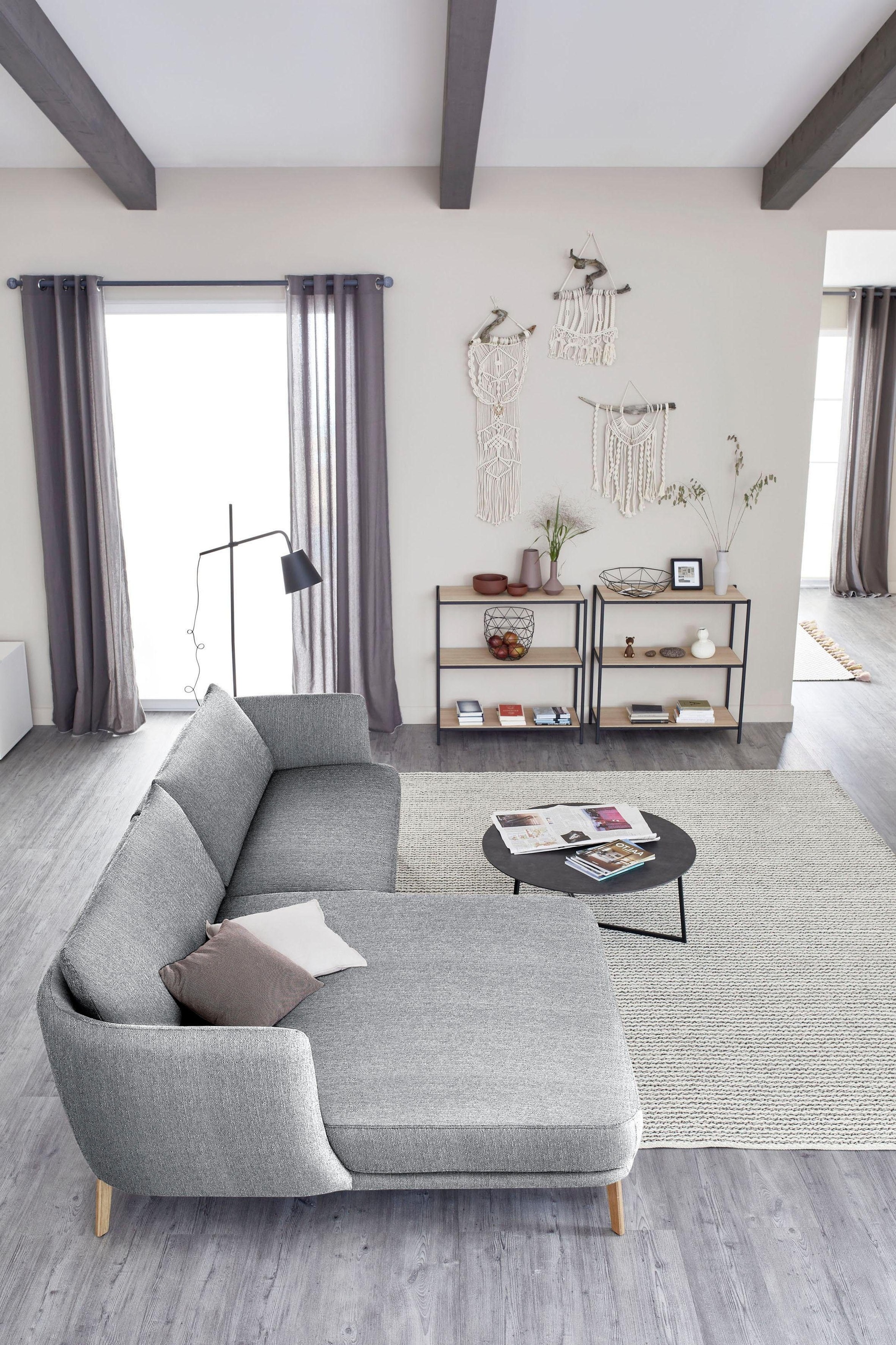 SCHÖNER WOHNEN-Kollektion Ecksofa »Pearl, elegantes Loungesofa mit tollem Sitzkomfort, L-Form«, schmale Armteile und bequeme Rückenkissen für angenehmen Sitzkomfort