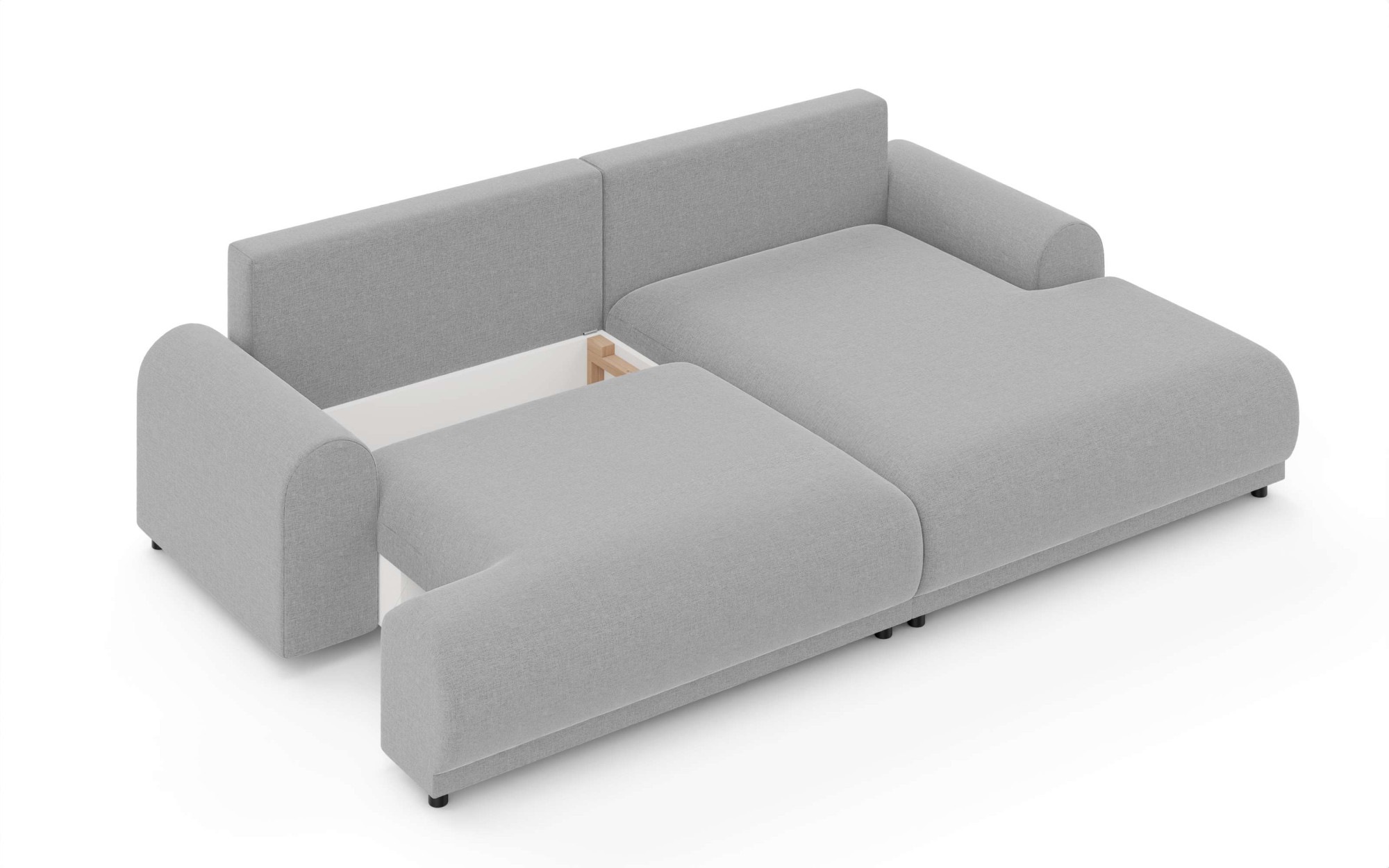 INOSIGN Ecksofa »Marsby, mit Bettfunktion und Bettkasten, Maße: B/H/T 242/65/145 cm«, L-Form mit Wellenunterfederung, Recamiere links oder rechts bestellbar