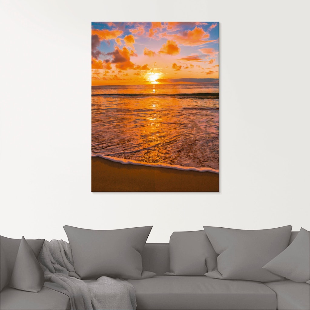 Artland Glasbild »Sonnenuntergang am Strand«, Sonnenaufgang & -untergang, (1 St.)