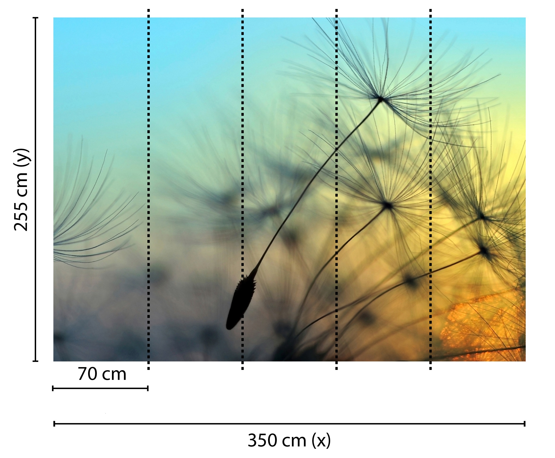 living walls Fototapete »Designwalls Flying Dandelion 1« glatt Vlies, Wand, Schräge, Decke