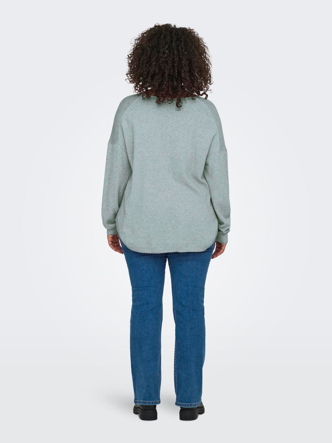 ONLY CARMAKOMA V-Ausschnitt-Pullover "CARMARGARETA LS PULLOVER KNT NOOS" günstig online kaufen