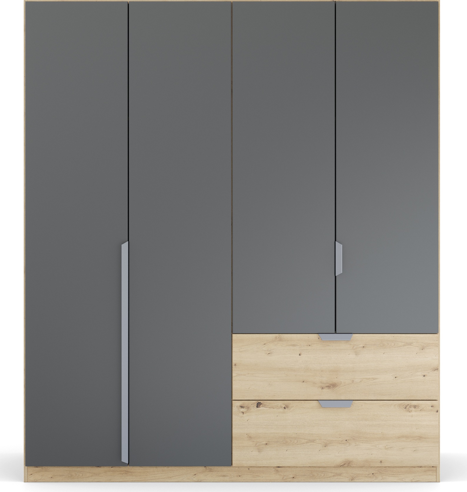 rauch Drehtürenschrank »Dark&Wood by Quadra Spin«, im Industrial Style mit Metallgriffstangen